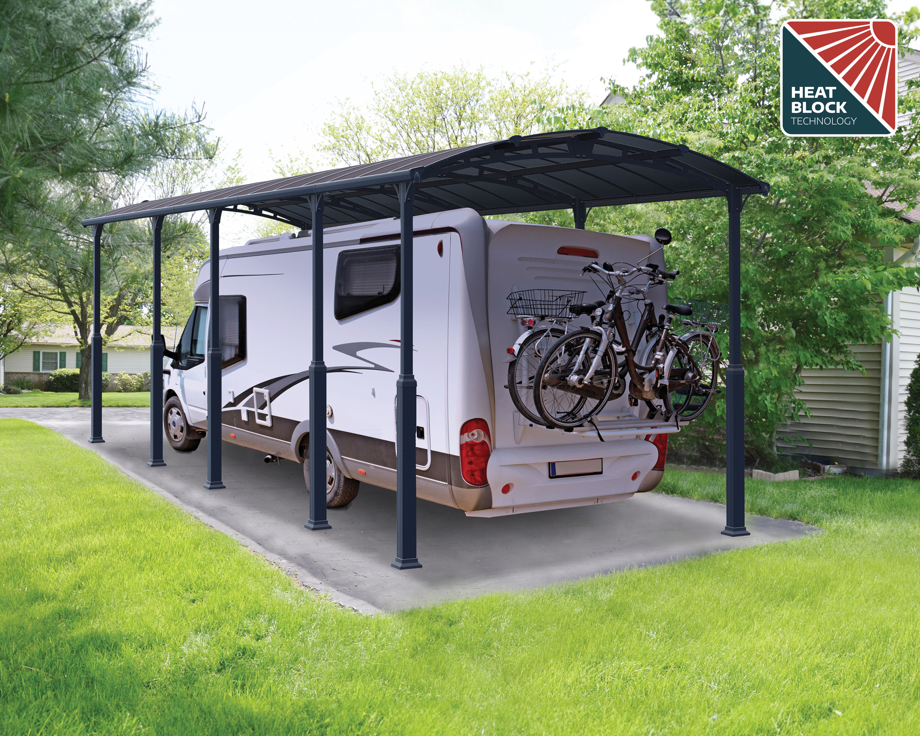 Canopia Alpine 1077X360X307 cm RV Carport en Boothuis Donkergrijs Brons-7290108601145 Canopia Alpine 1077X360X307 cm RV Carport en Boothuis Donkergrijs Brons