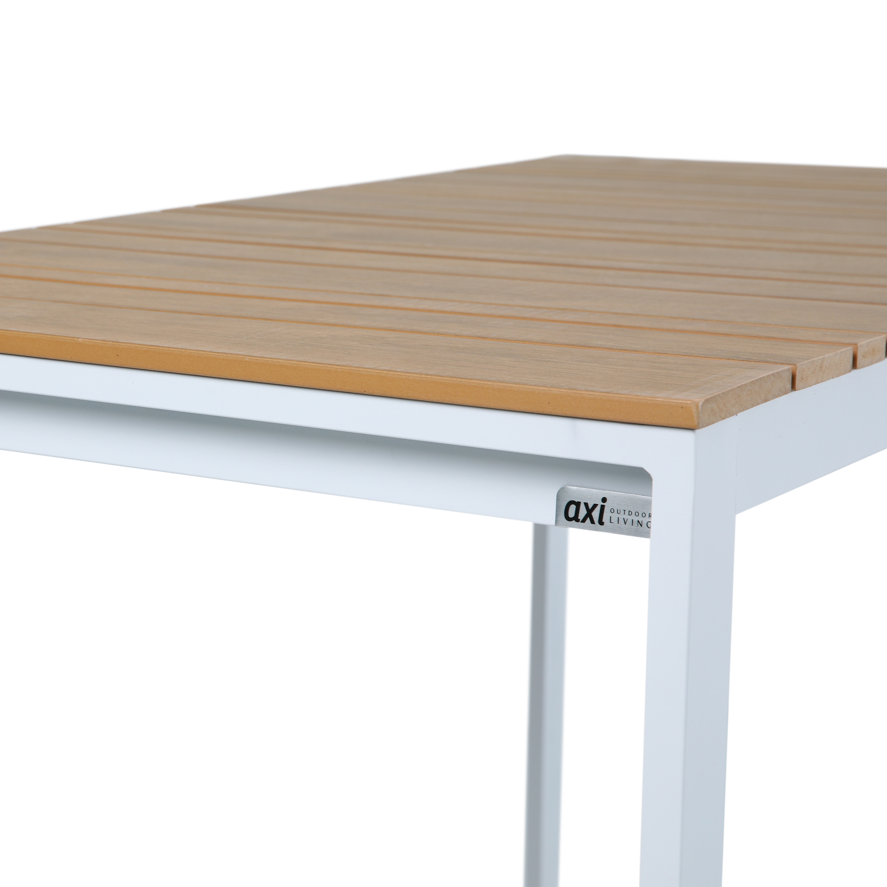 AXI Ravi Table Haute avec 4 tabourets de bar Blanc avec Polywood aspect teck