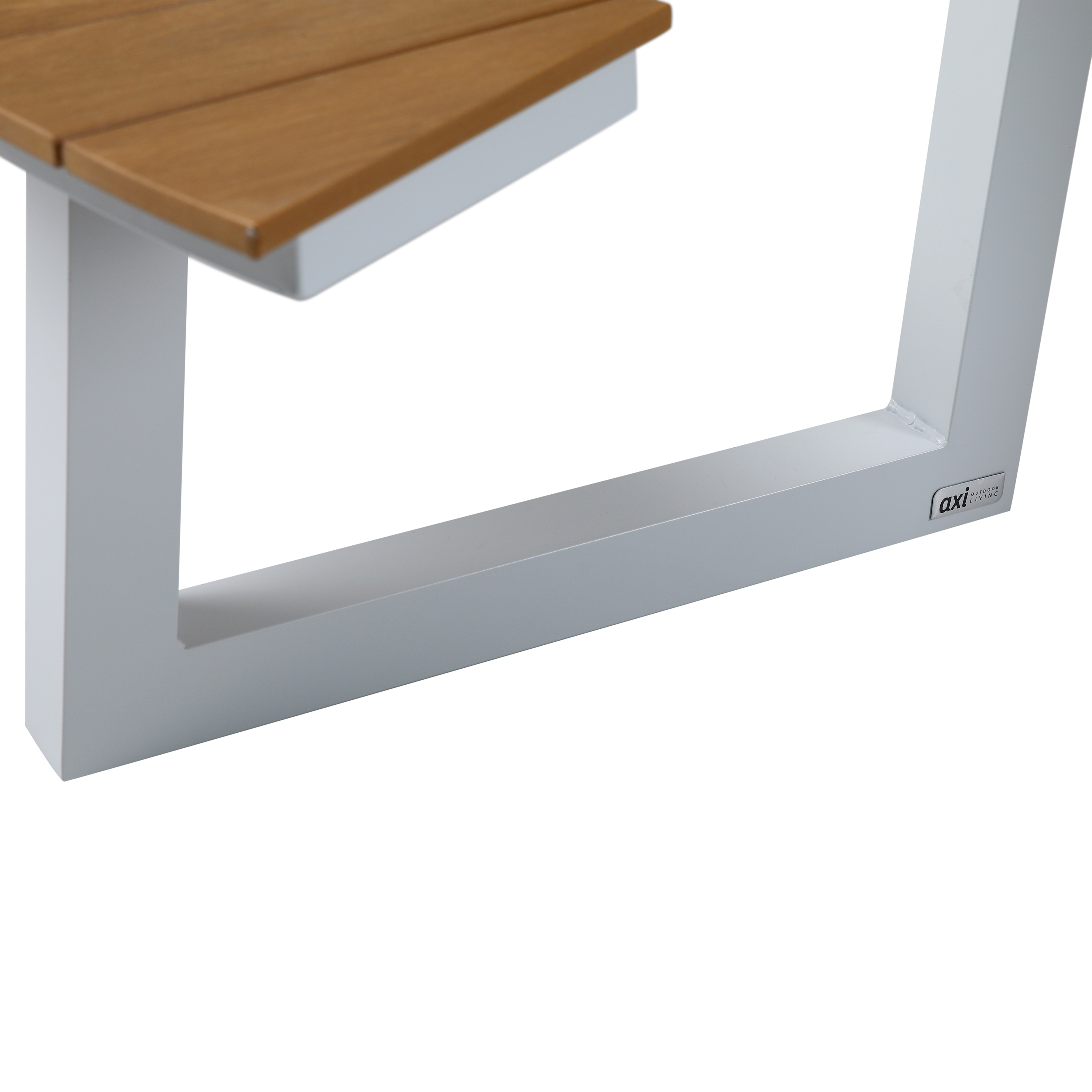 AXI Taco Table de pique-nique avec 2 bancs Rond Blanc avec Polywood aspect teck