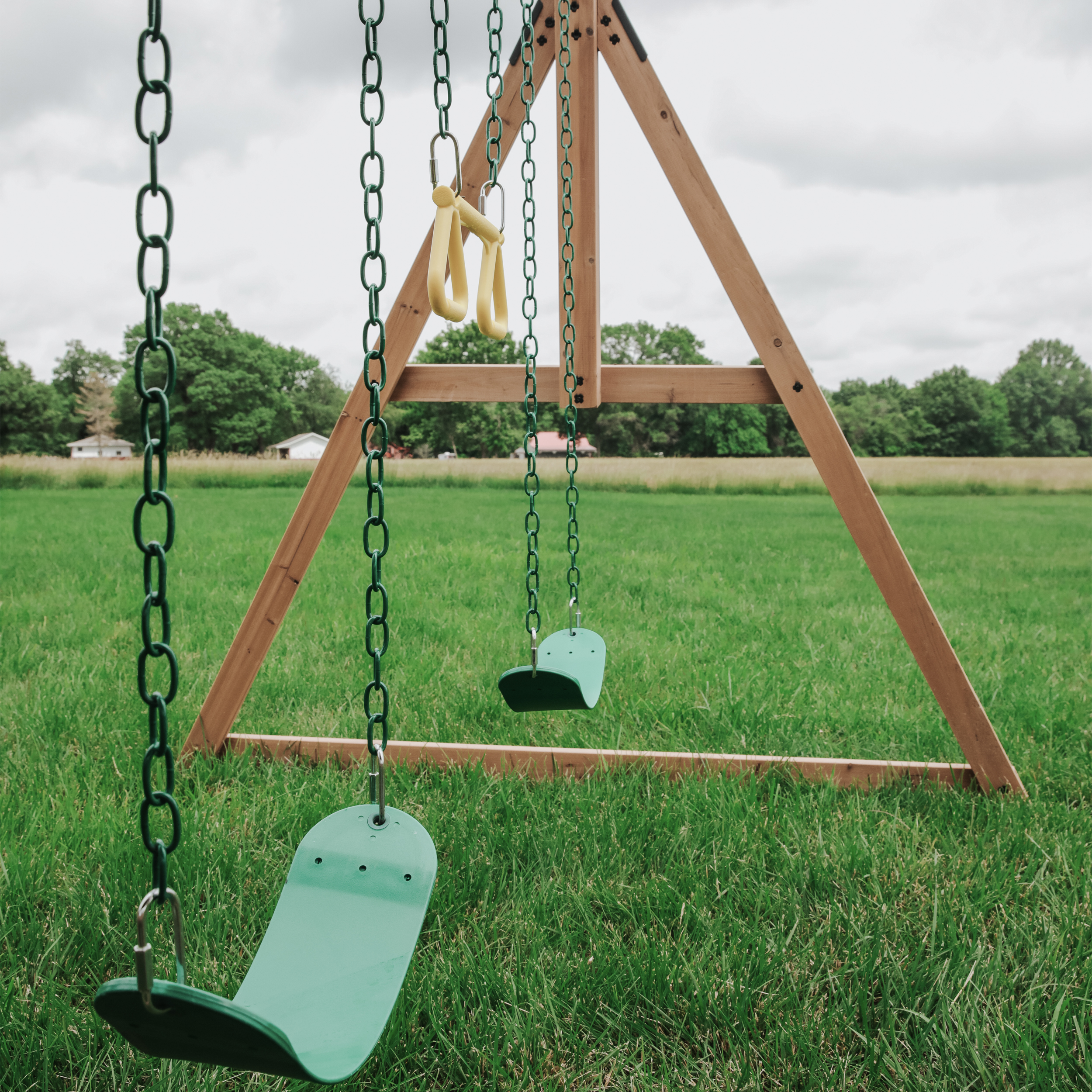 Backyard Discovery Sterling Point Play Set with 3 Swings and Slide - Climbing Wall & Rock Wall - Trapeze - Sandbox - Walkway-0752113300378 Backyard Discovery Sterling Point Play Set with 3 Swings and Slide - Climbing Wall & Rock Wall - Trapeze - Sandbox - Walkway
