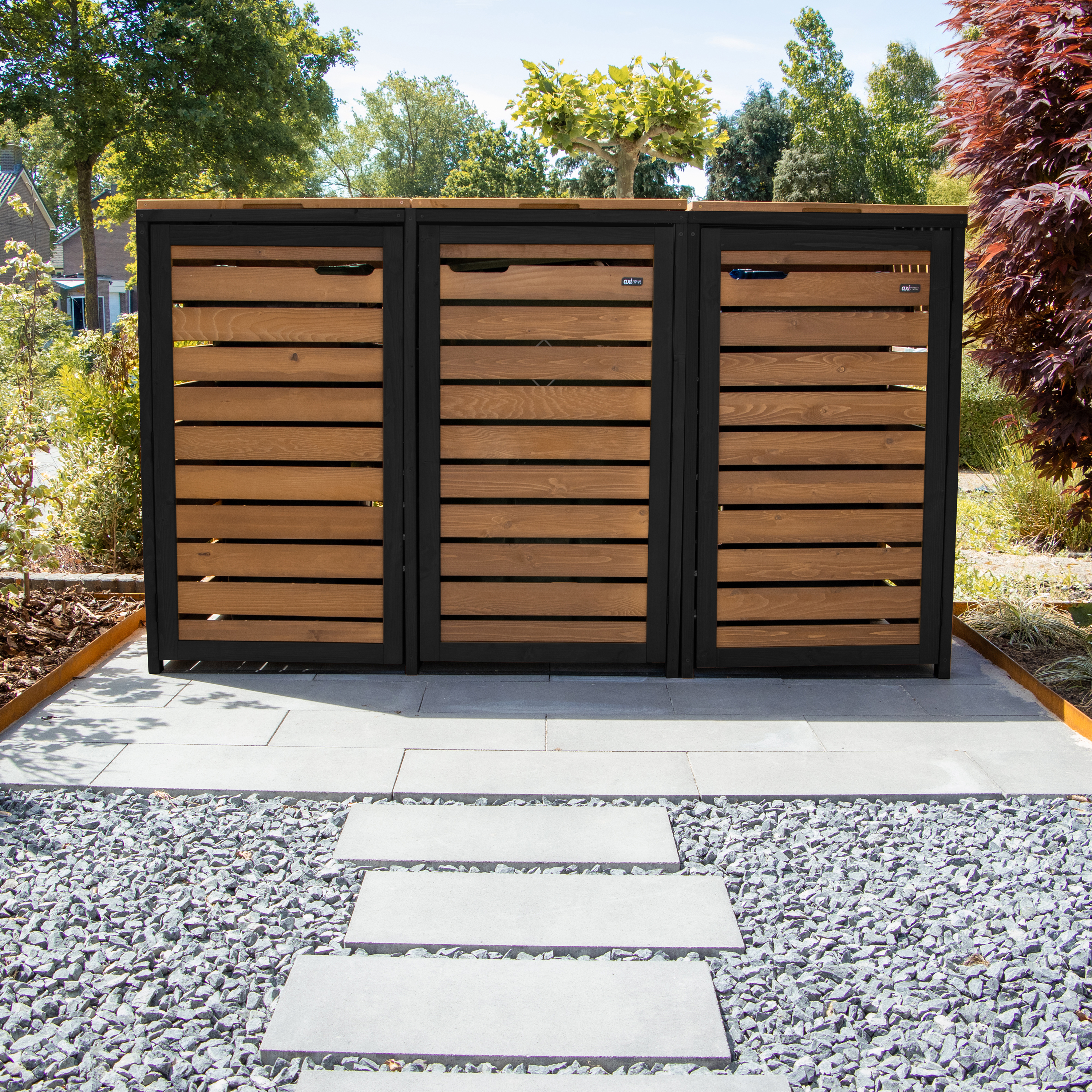 AXI Lex Wooden Bin Storage Brown/Black - 2 bins