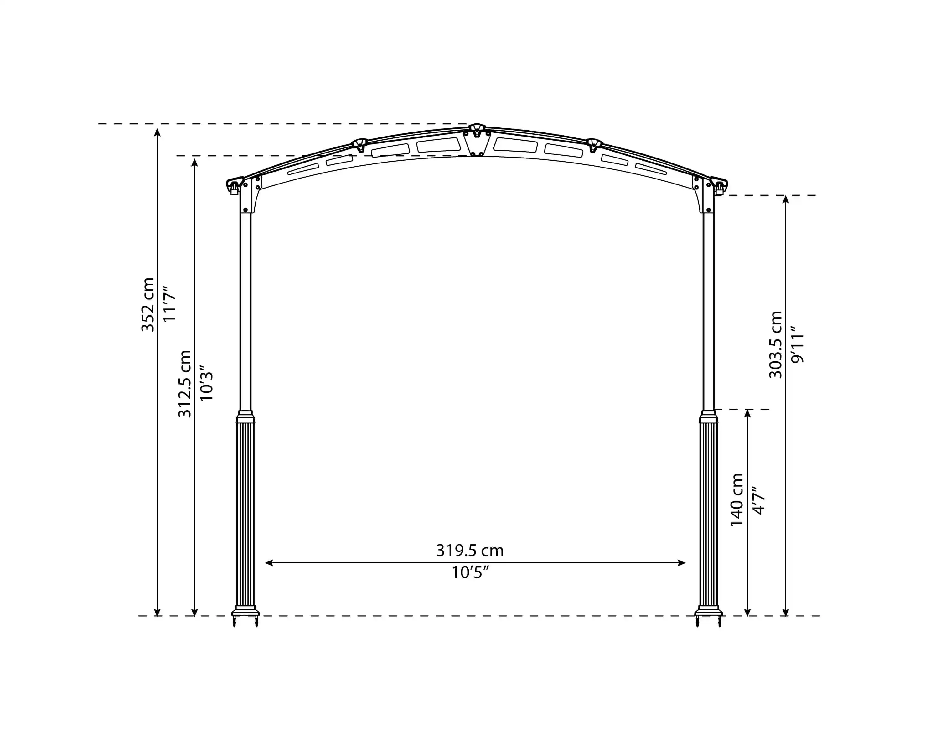 Canopia Alpine 507X360X307 cm Carport pour camping-car et hangar à bateaux Gris/Bronze Canopia Alpine 507X360X307 cm Carport pour camping-car et hangar à bateaux Gris/Bronze