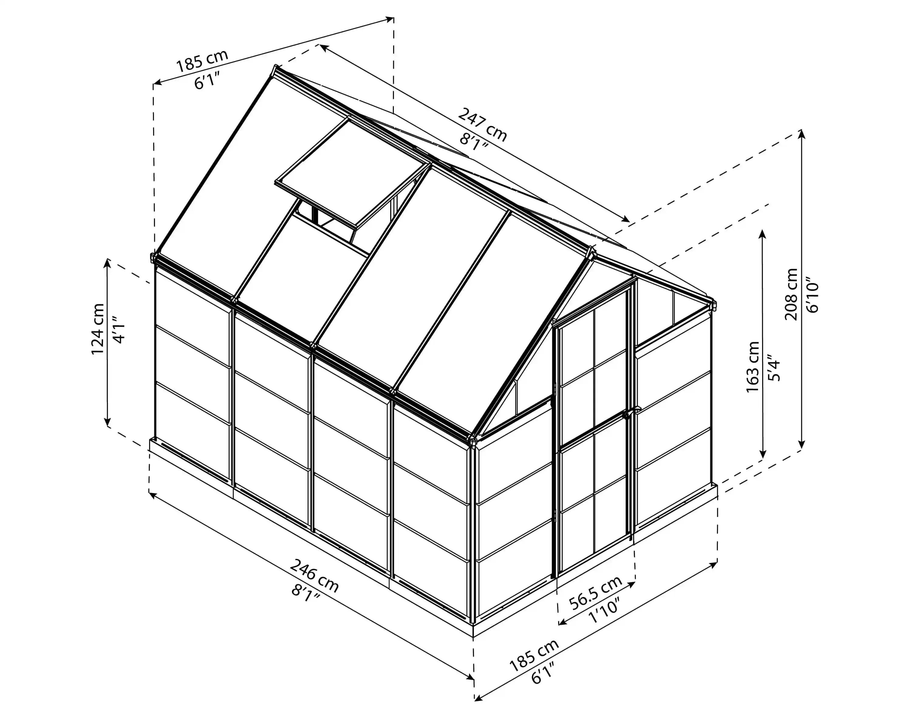 Canopia Hybrid 247X185X208 cm Tuinkas Grijs
