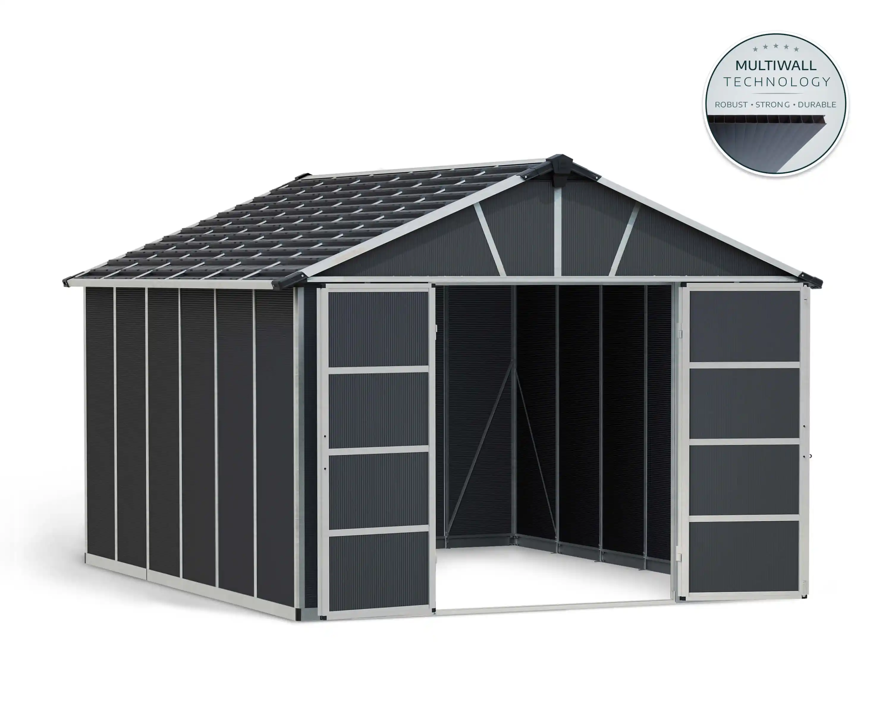 Canopia Yukon 395X332 cm grote schuur Donkergrijs-7290108137293 Canopia Yukon 395X332 cm grote schuur Donkergrijs