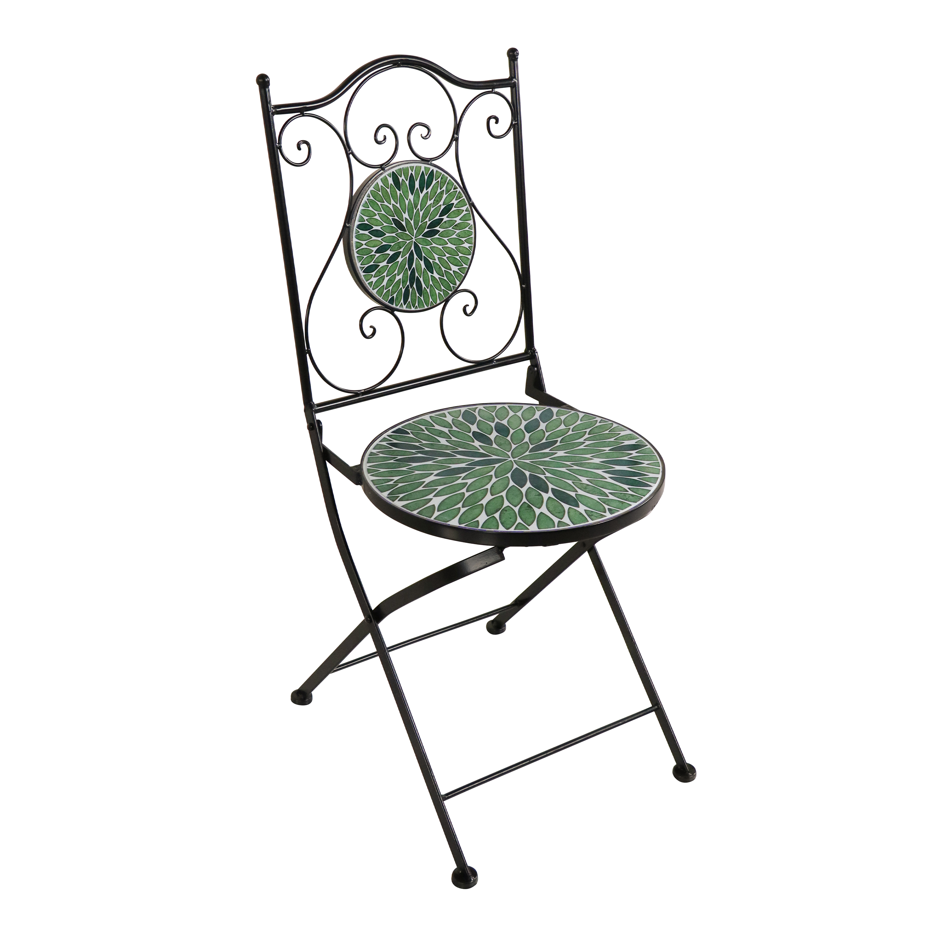 AXI Amélie Chaise Bistrot Mosaïque Feuilles Vertes