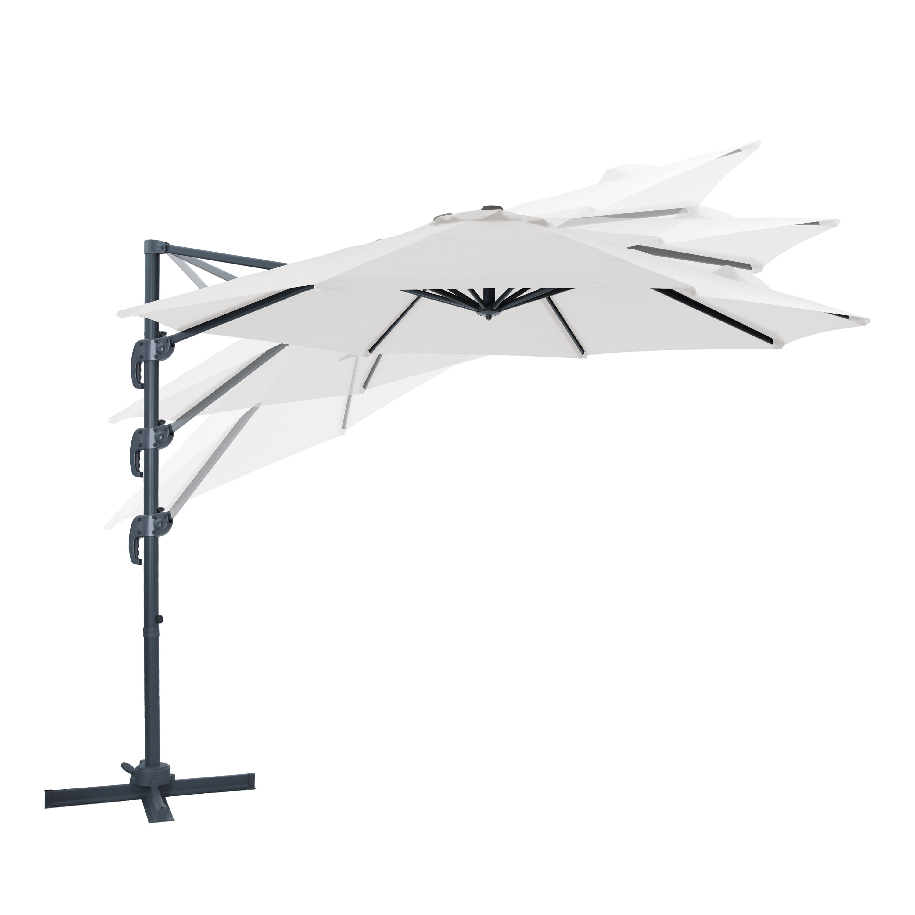 AXI Marisol Parasol déporté Ø 300cm Anthracite/beige 