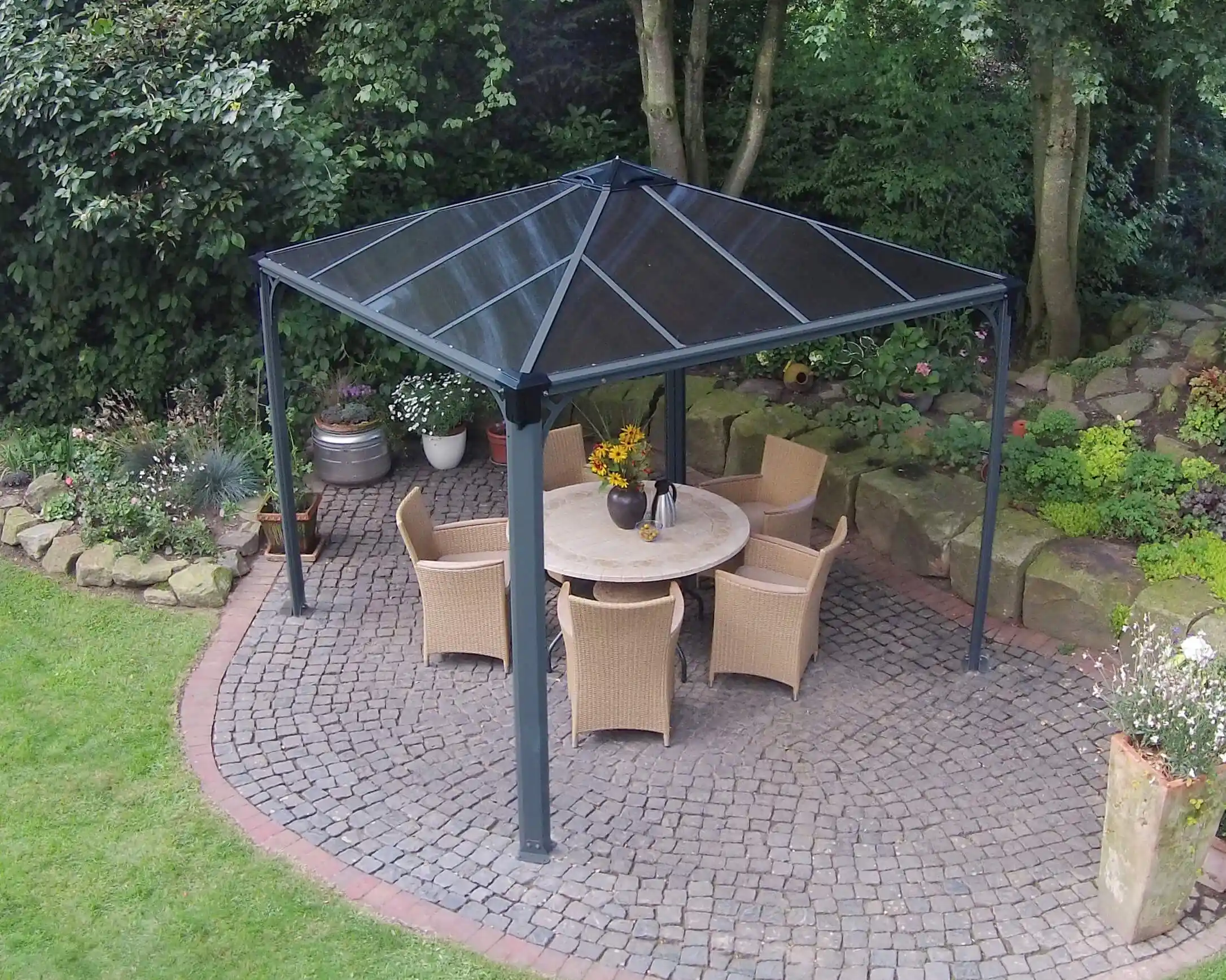 Canopia Palermo 300X300 cm tuinpaviljoen Donkergrijs Brons-7290103123598 Canopia Palermo 300X300 cm tuinpaviljoen Donkergrijs Brons