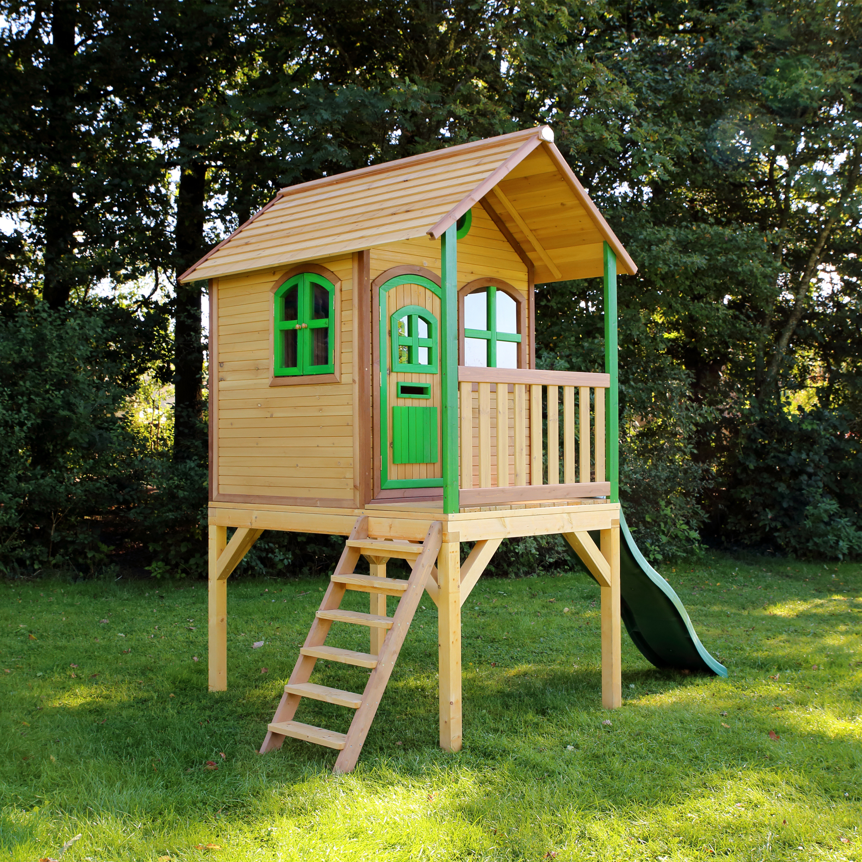 AXI Laura Playhouse Brown/Green - Green Slide