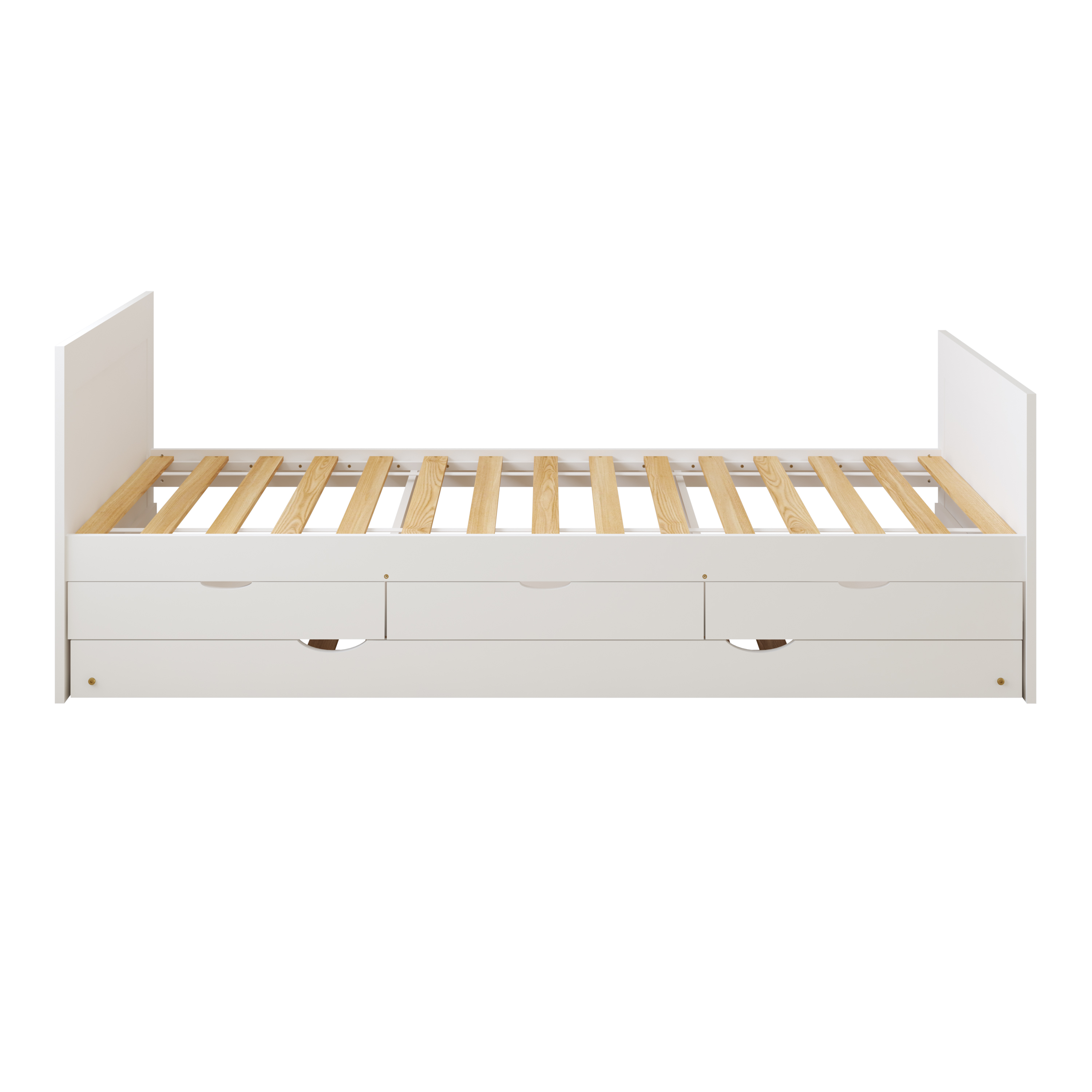 Sunny Eli Kids Bed with Trundle and 3 Storage Drawers White – Without Mattress