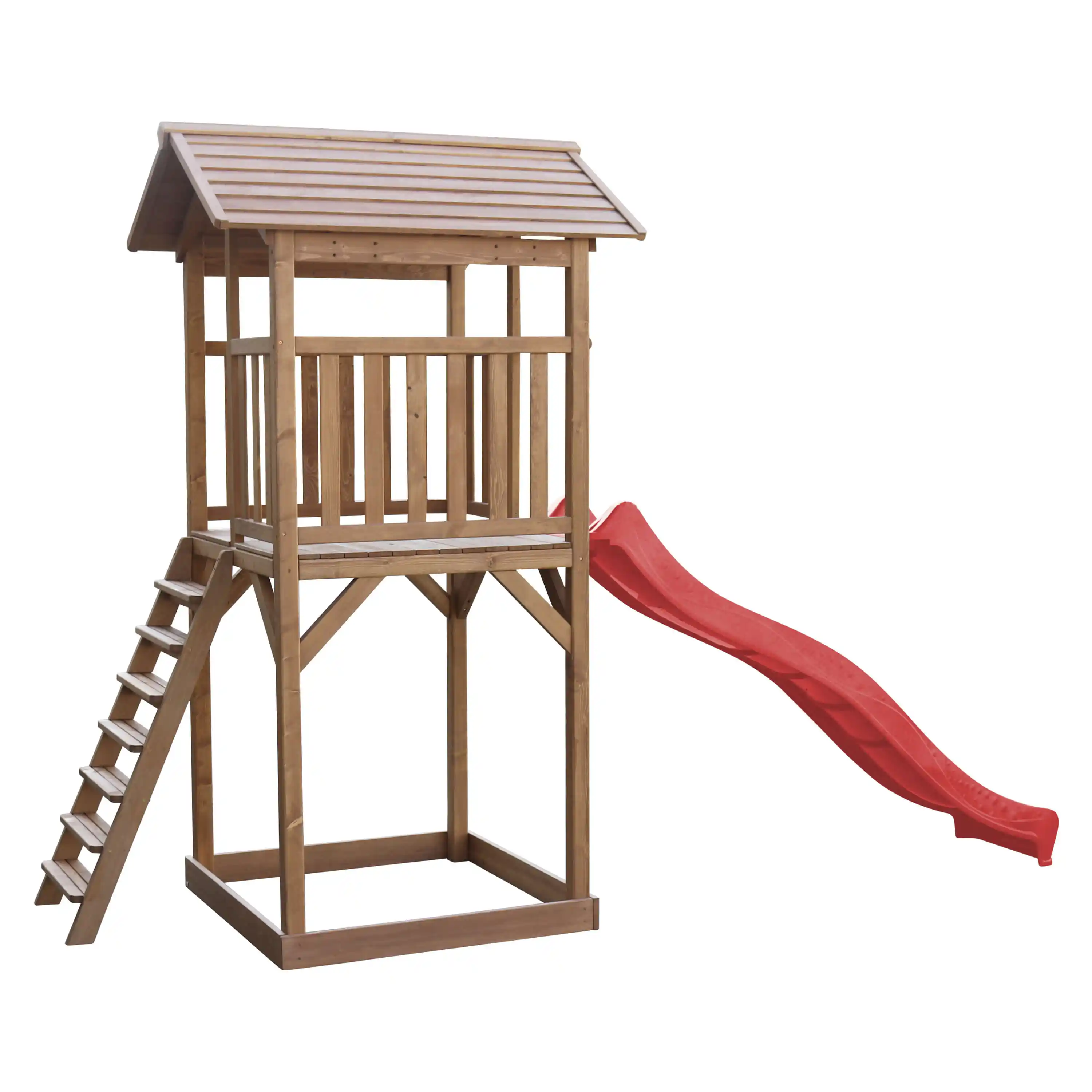 AXI Beach Tower Aire de Jeux Marron - Toboggan Rouge