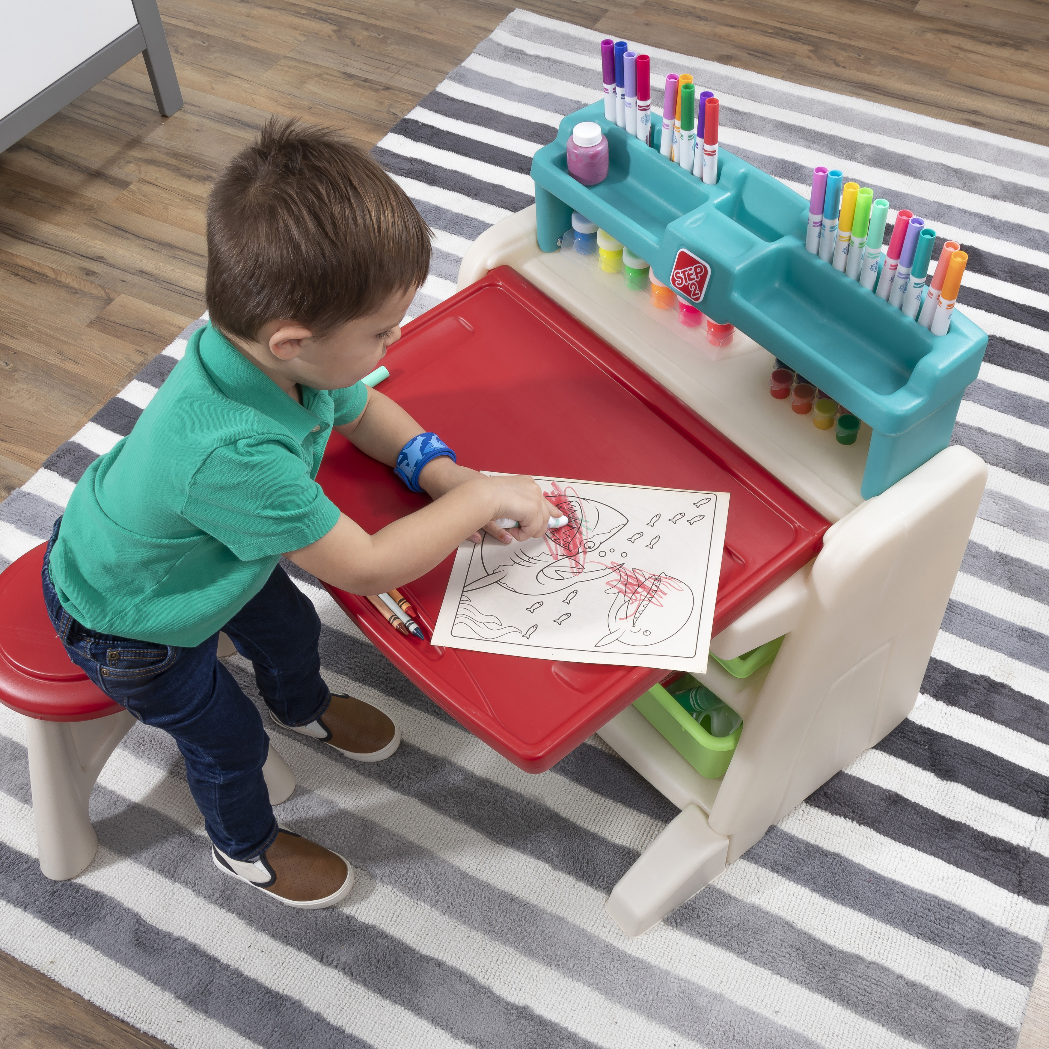 Step2 Flip & Doodle Easel Desk With Stool