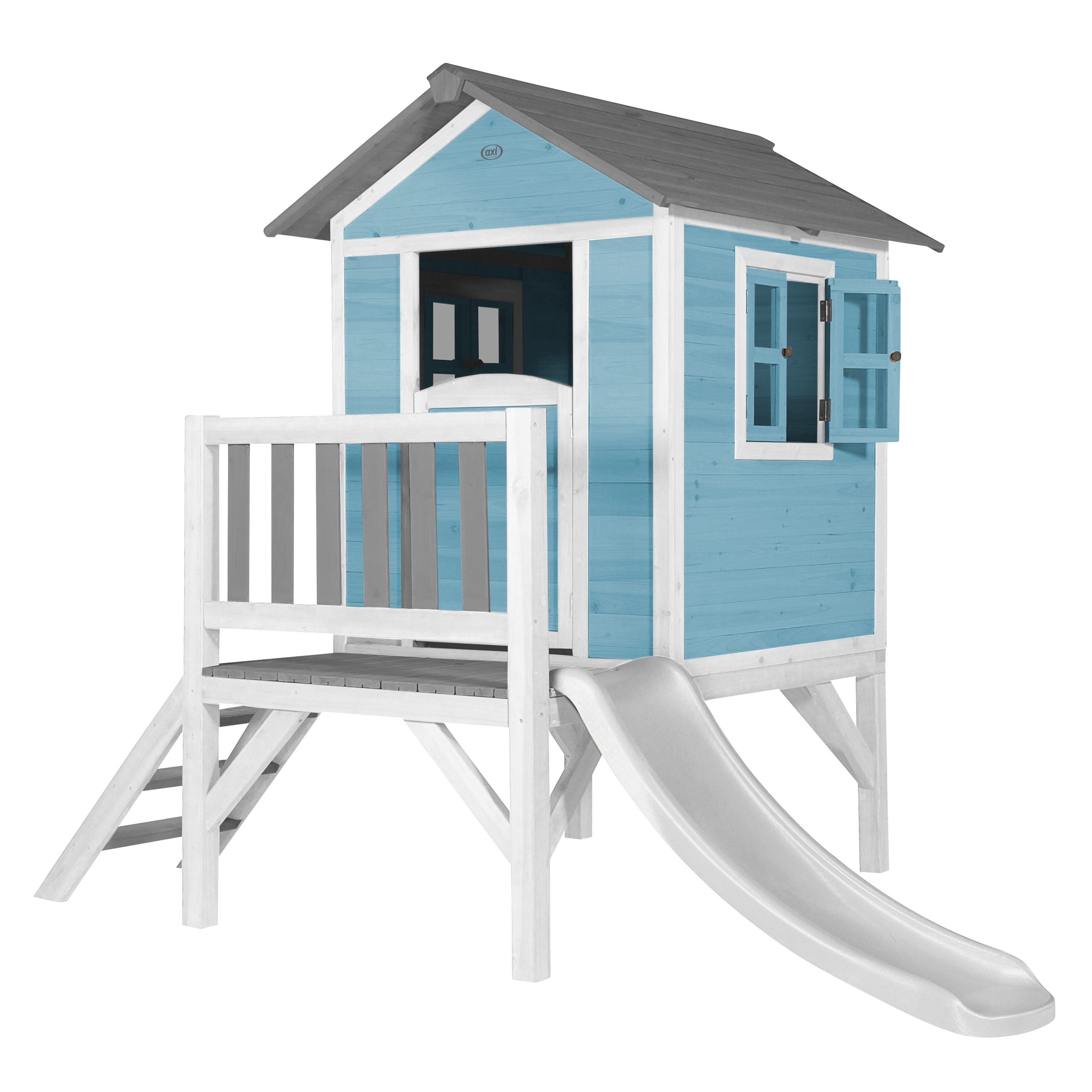 AXI Lodge XL Playhouse Caribbean Blue - White Slide