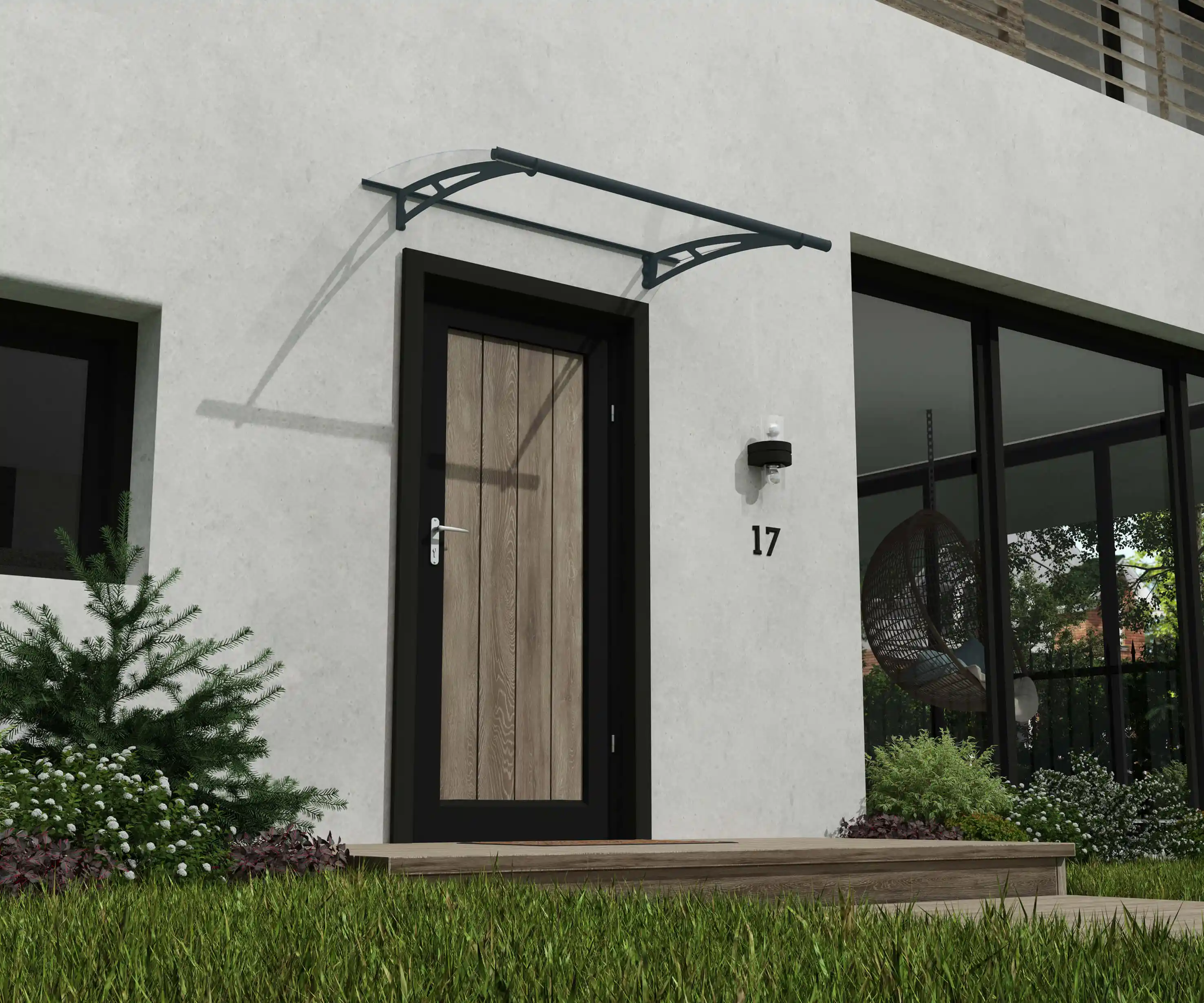 Canopia Aquila 150X91 cm Deur en Veranda Luifel Donkergrijs Helder-7290010027590 Canopia Aquila 150X91 cm Deur en Veranda Luifel Donkergrijs Helder