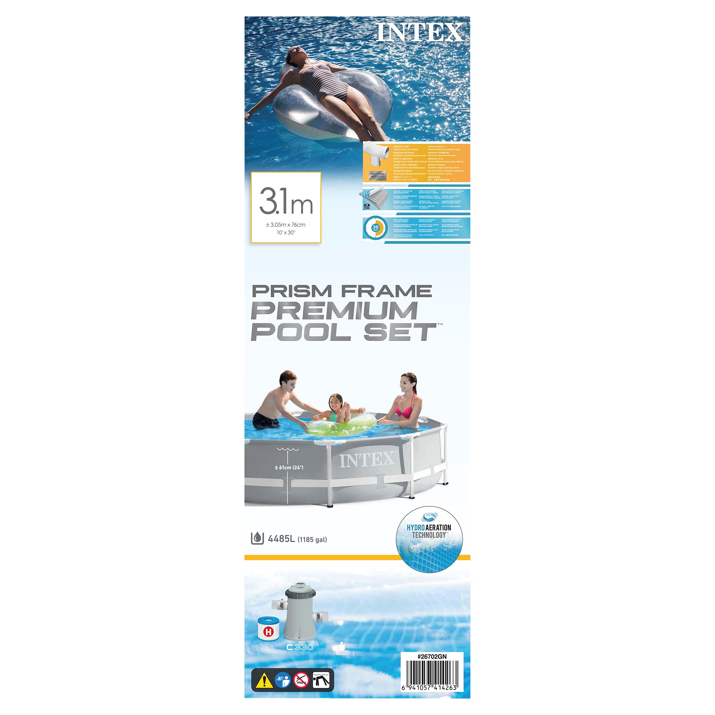 Intex Prism Pool avec Cadre Ø 305x76cm et pompe de filtration