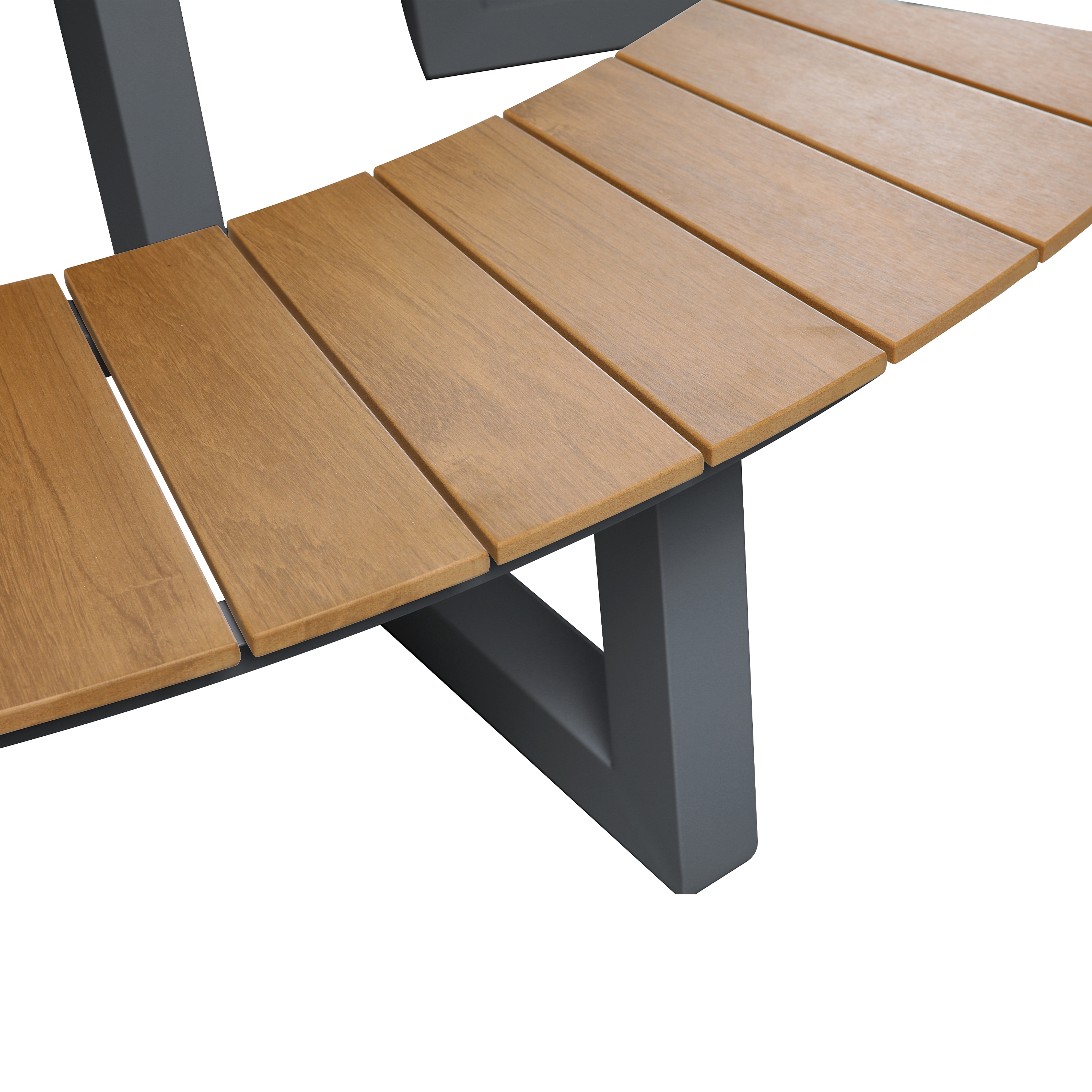 AXI Taco Picnic Table with 2 Benches Round Anthracite/Teak-look Polywood