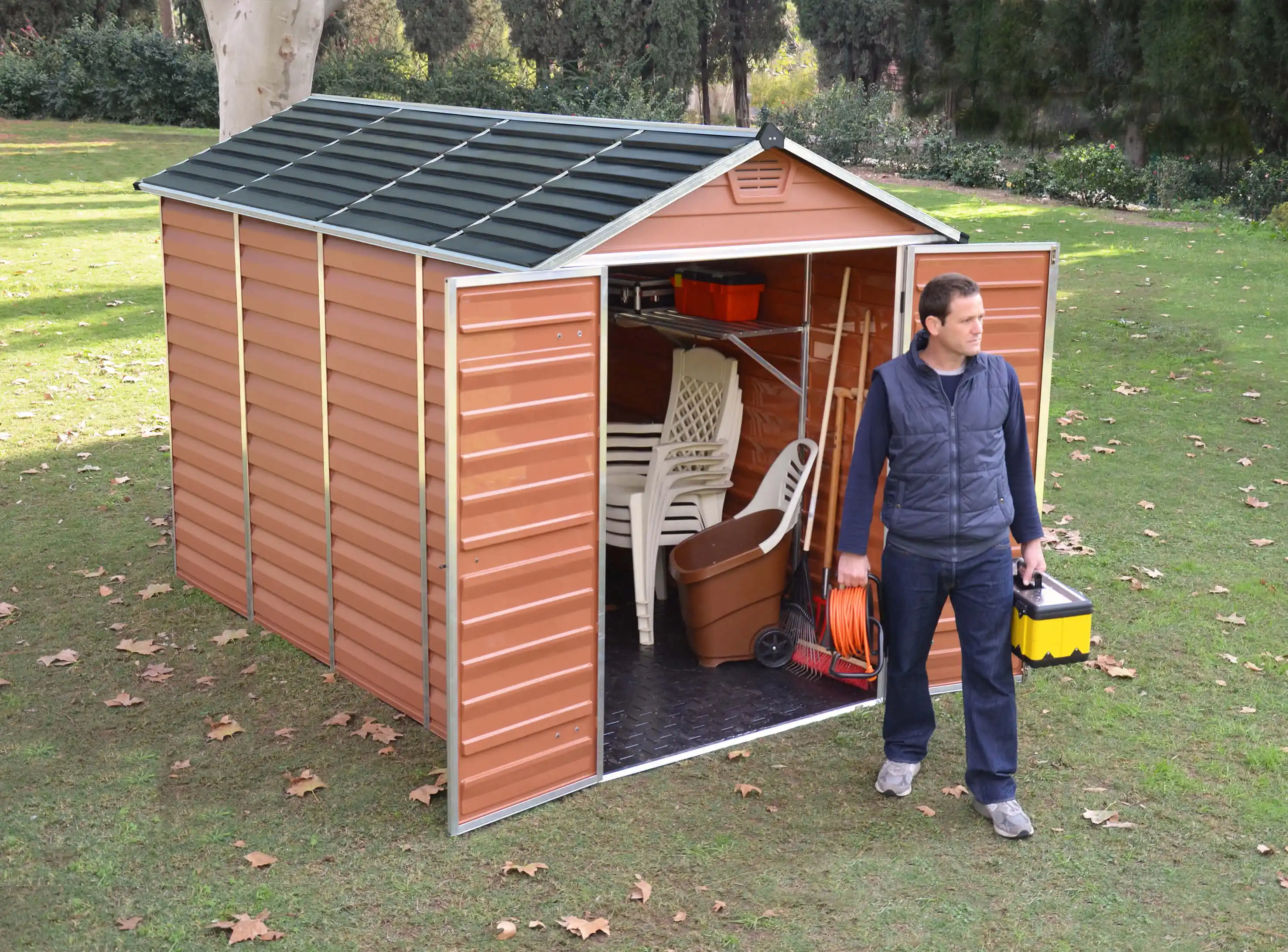 Canopia Skylight 303X185X217 cm Openlucht schuur voor tuin Amber