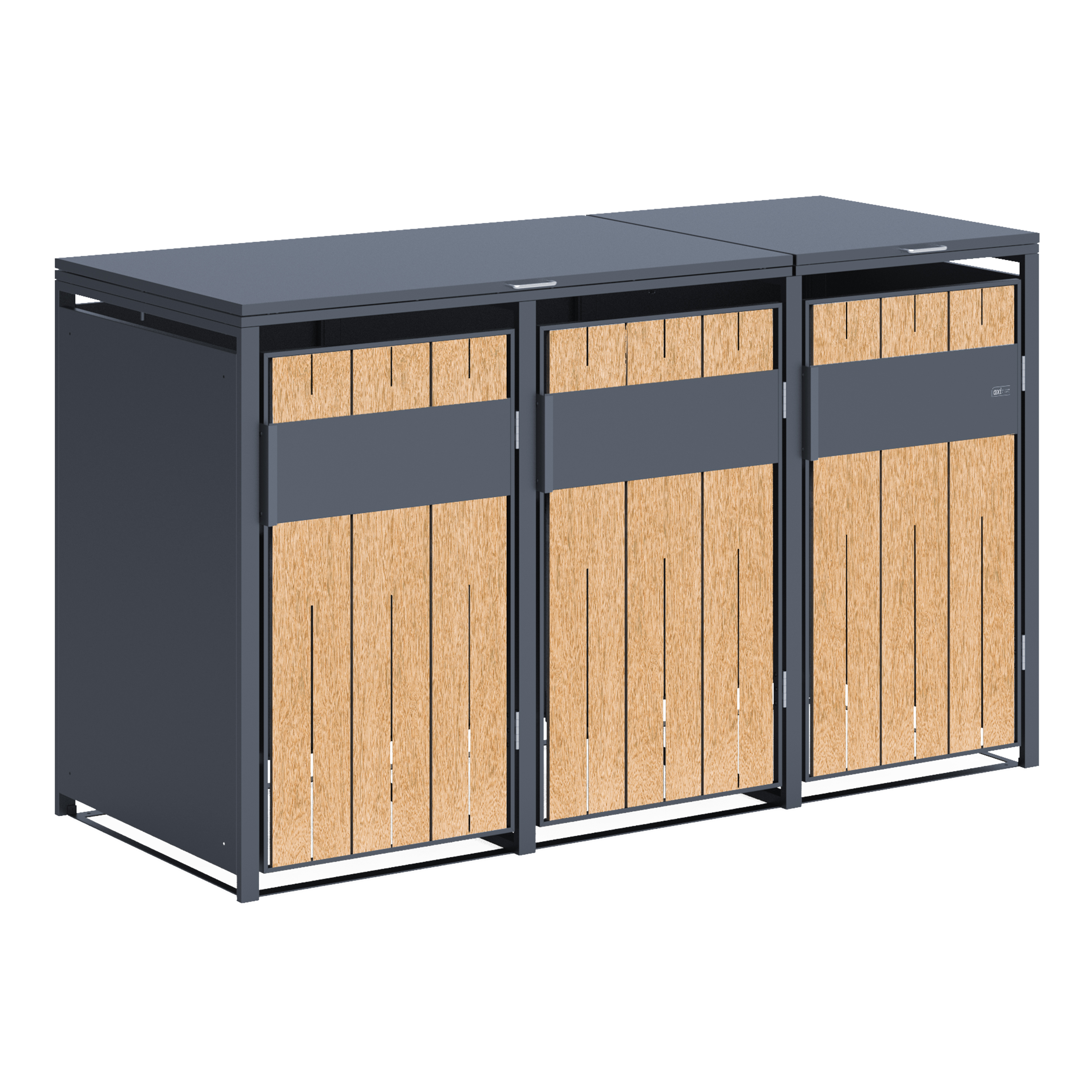 AXI Luke Metal Garbage Bin Shed - 3 Garbage Bins