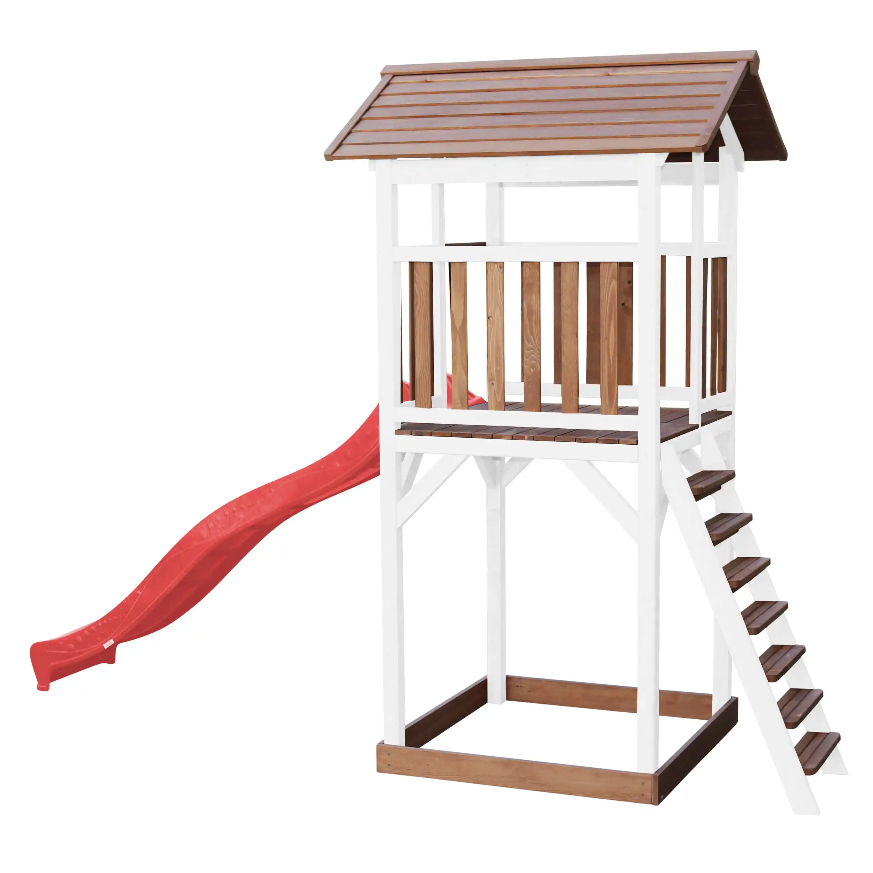 AXI Beach Tower Speeltoren Bruin/wit - Rode Glijbaan