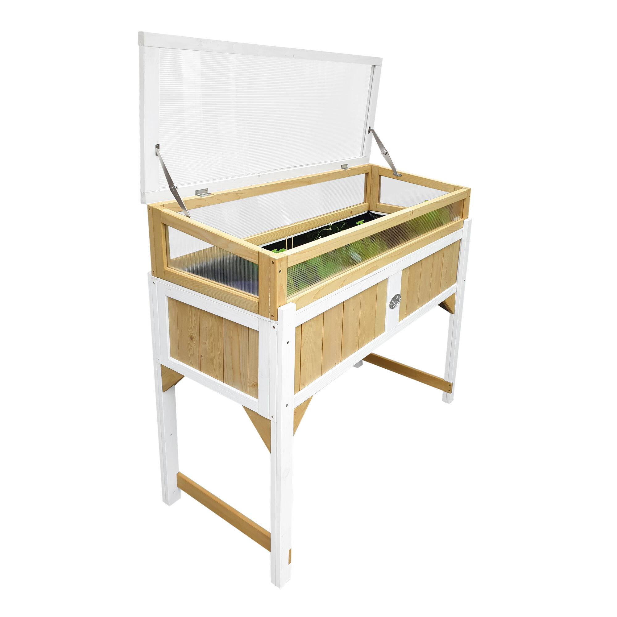productfoto AXI Kweektafel met broeikas en gronddoek Bruin/wit