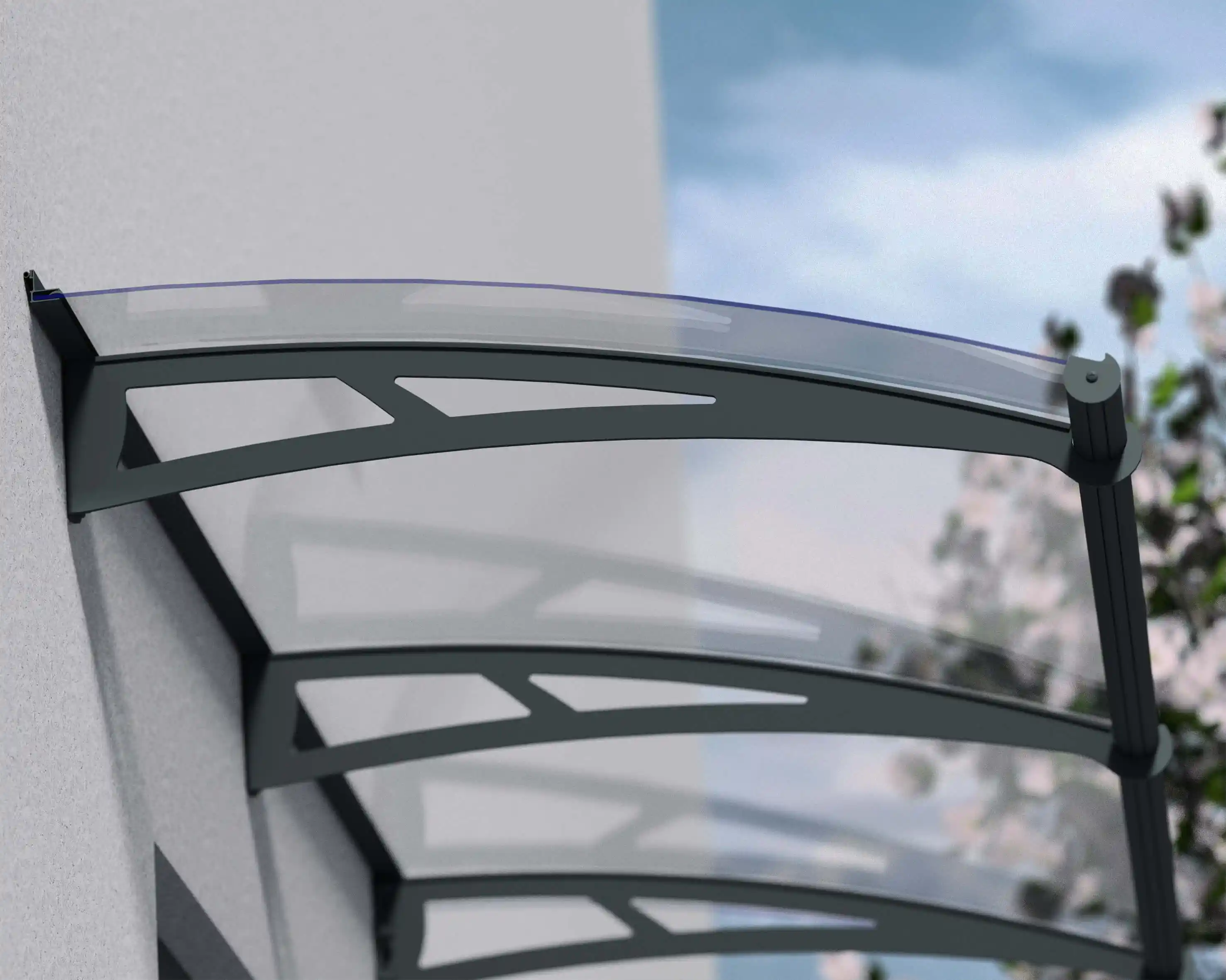 Canopia Aquila 205X91 cm Deur en Veranda Luifel Donkergrijs Helder-7290010027552 Canopia Aquila 205X91 cm Deur en Veranda Luifel Donkergrijs Helder