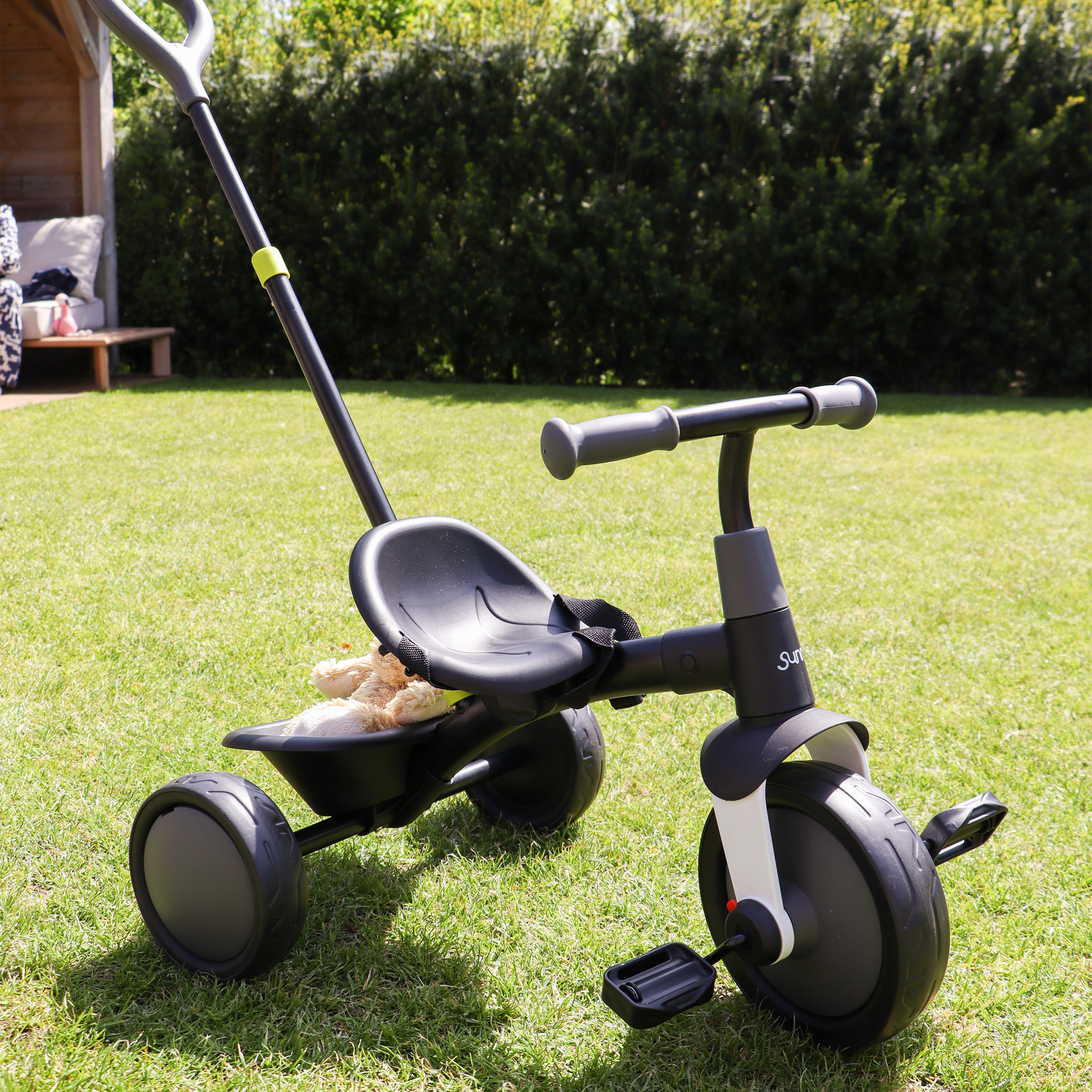 Sunny Tricycle with Removable Pushbar - Black-8720365064760 Sunny Tricycle with Removable Pushbar - Black