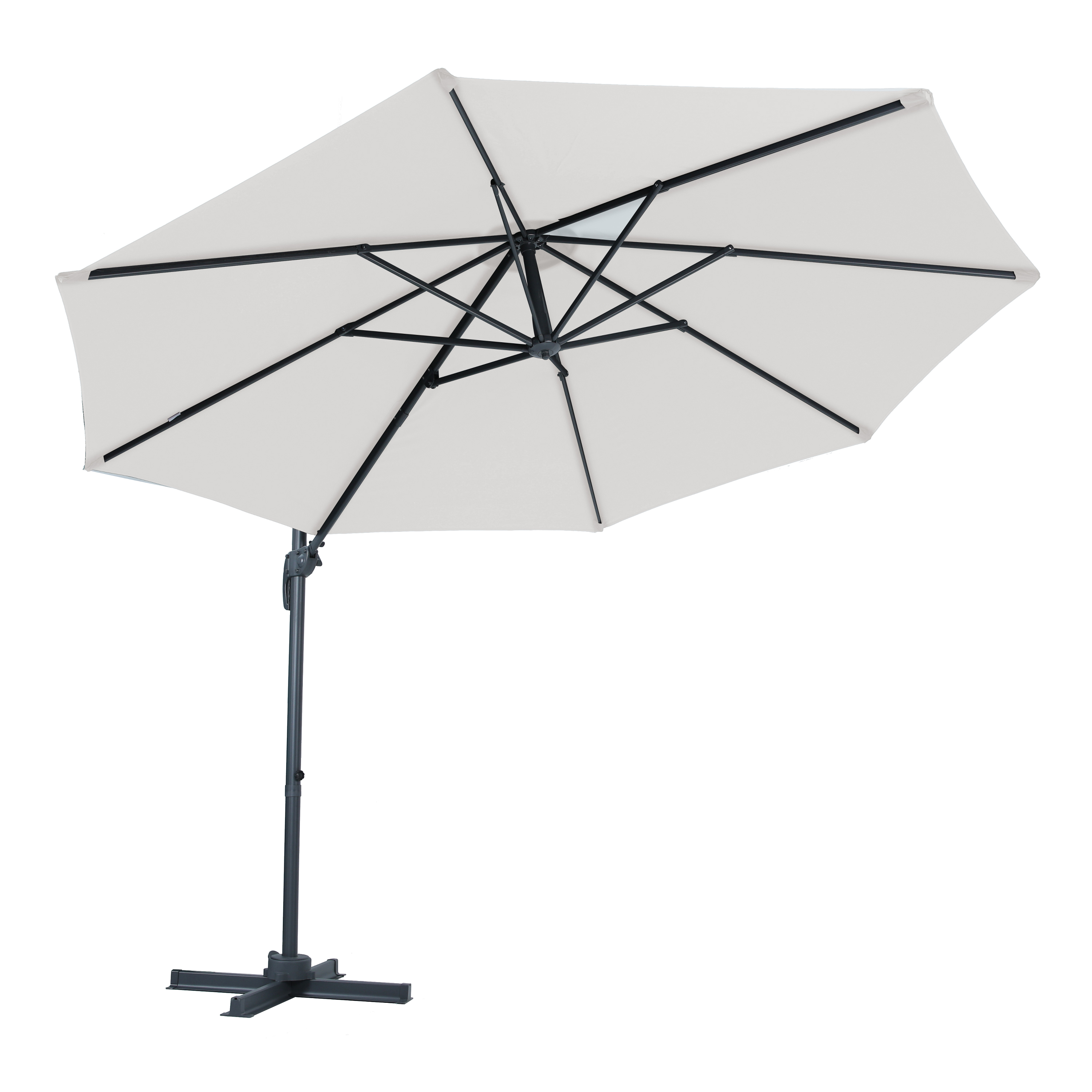 AXI Marisol Parasol déporté Ø 300cm Anthracite/beige 