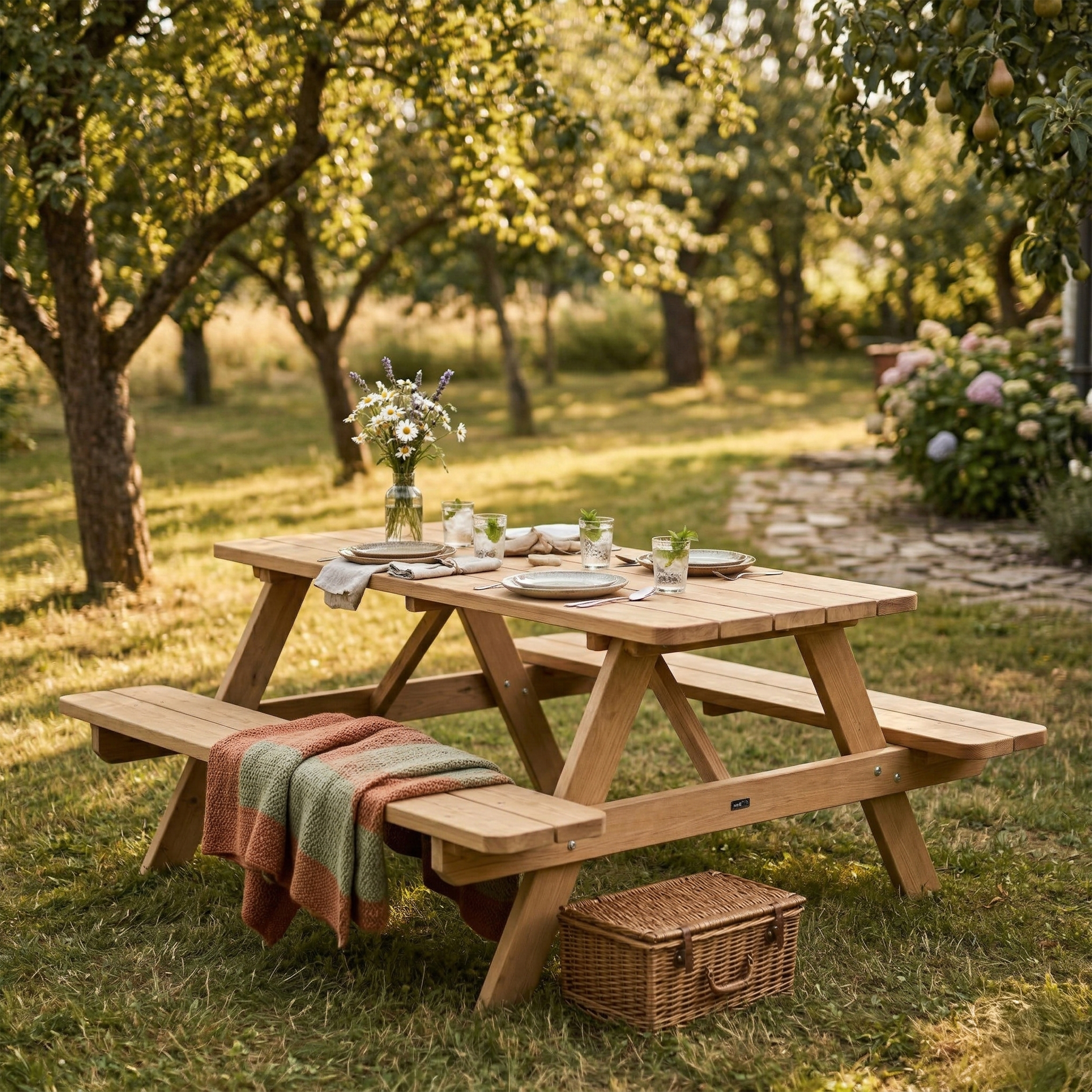 AXI Jean Wooden Picnic Table Thermowood 180 x 150 cm – Brown