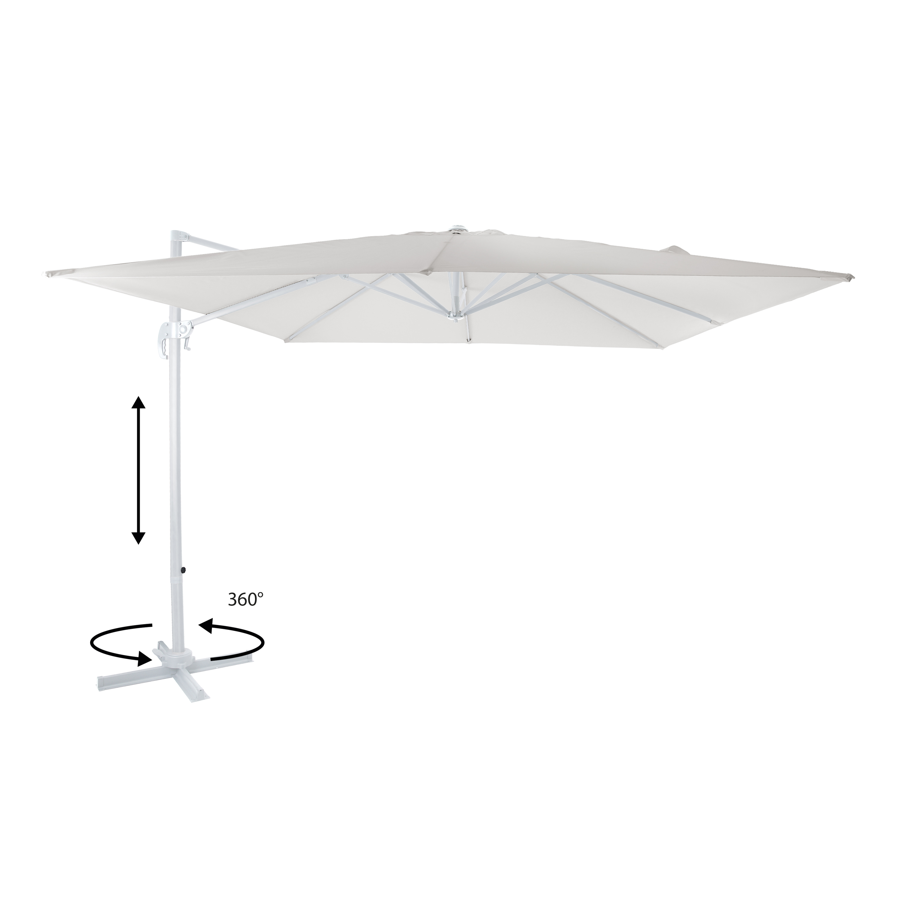 AXI Nima Parasol déporté 300x300cm blanc/beige 