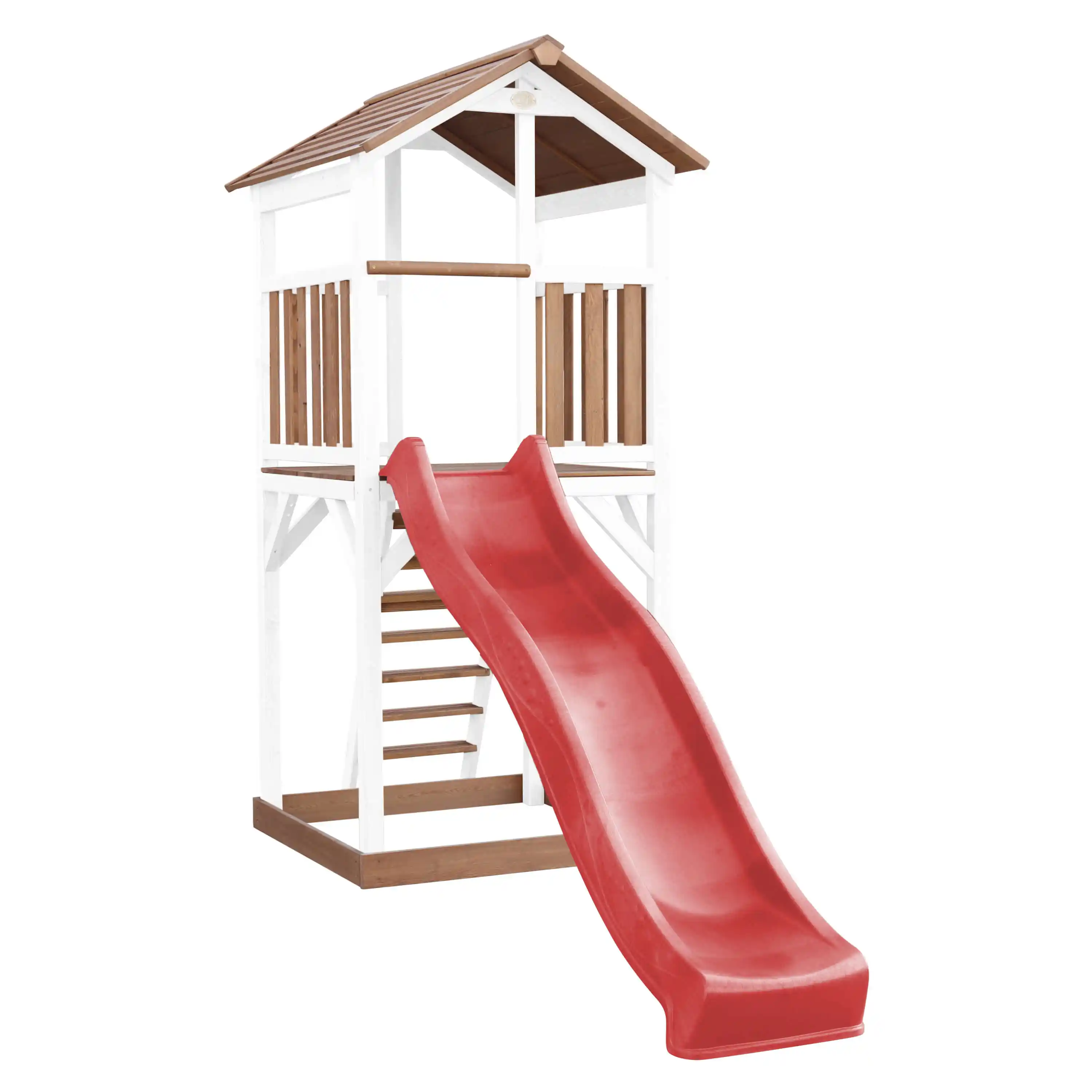 AXI Beach Tower Speeltoren Bruin/wit - Rode Glijbaan