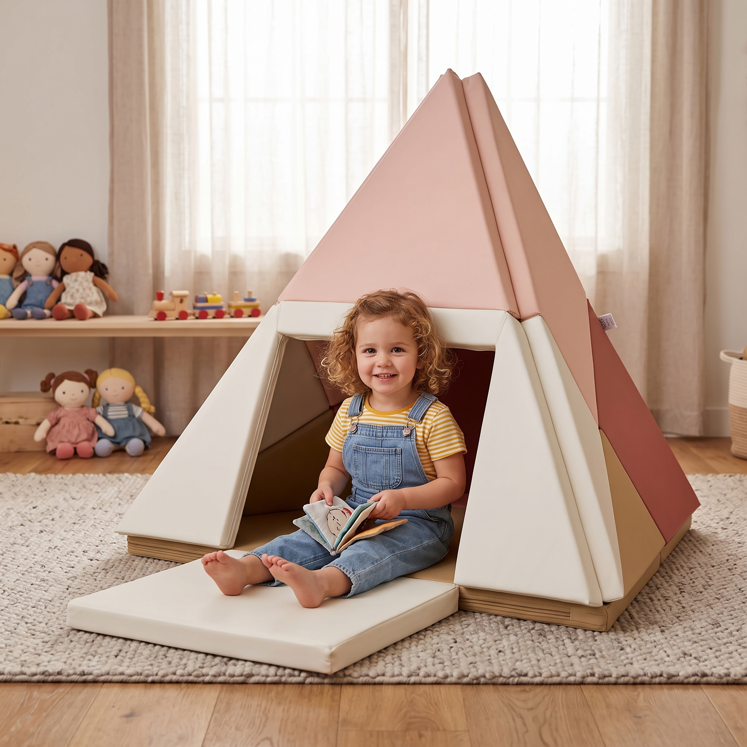 Sunny Davi Foam Playset – Play Mat and Tent - Pink