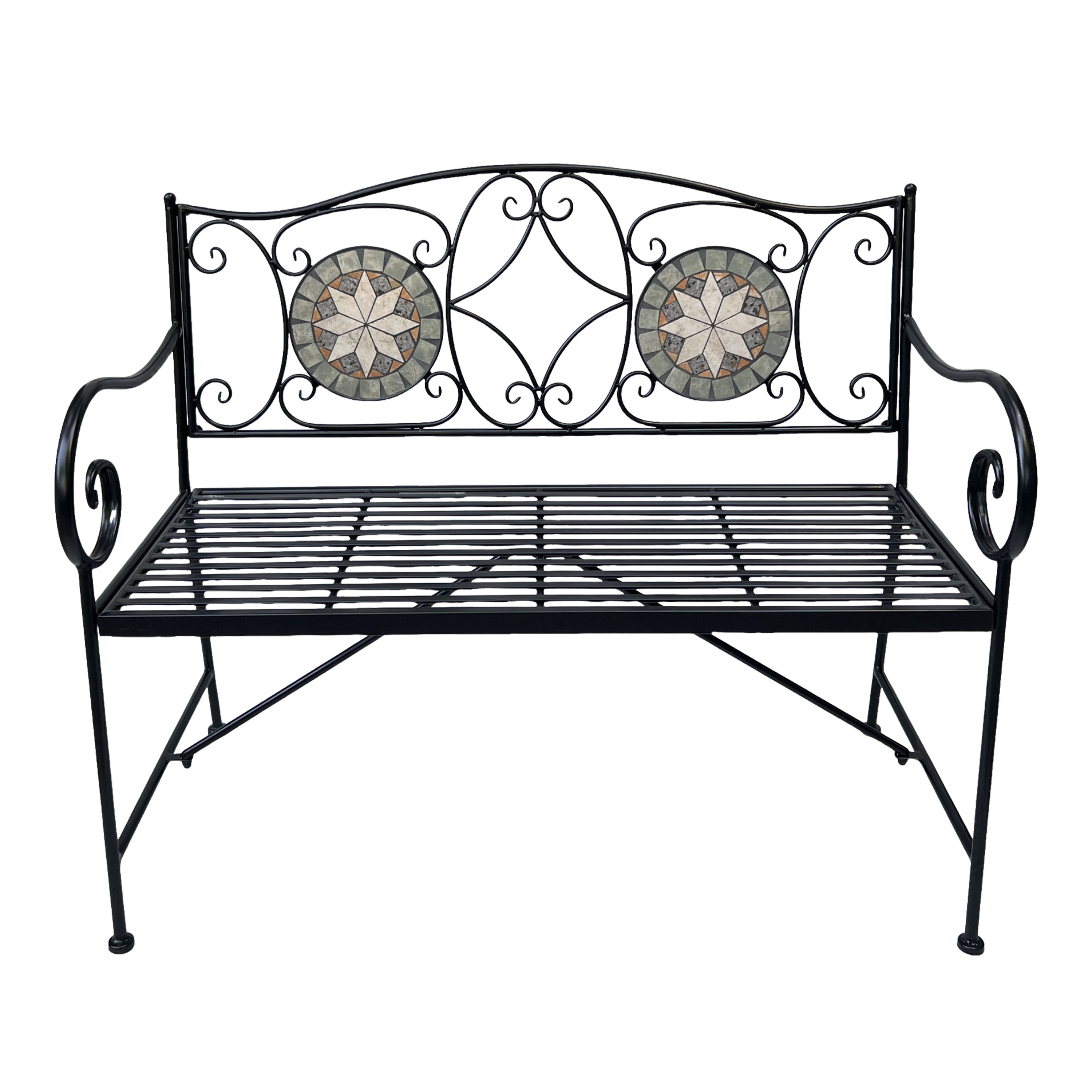 AXI Margot Mosaic Garden Bench Star – Grey/Brown