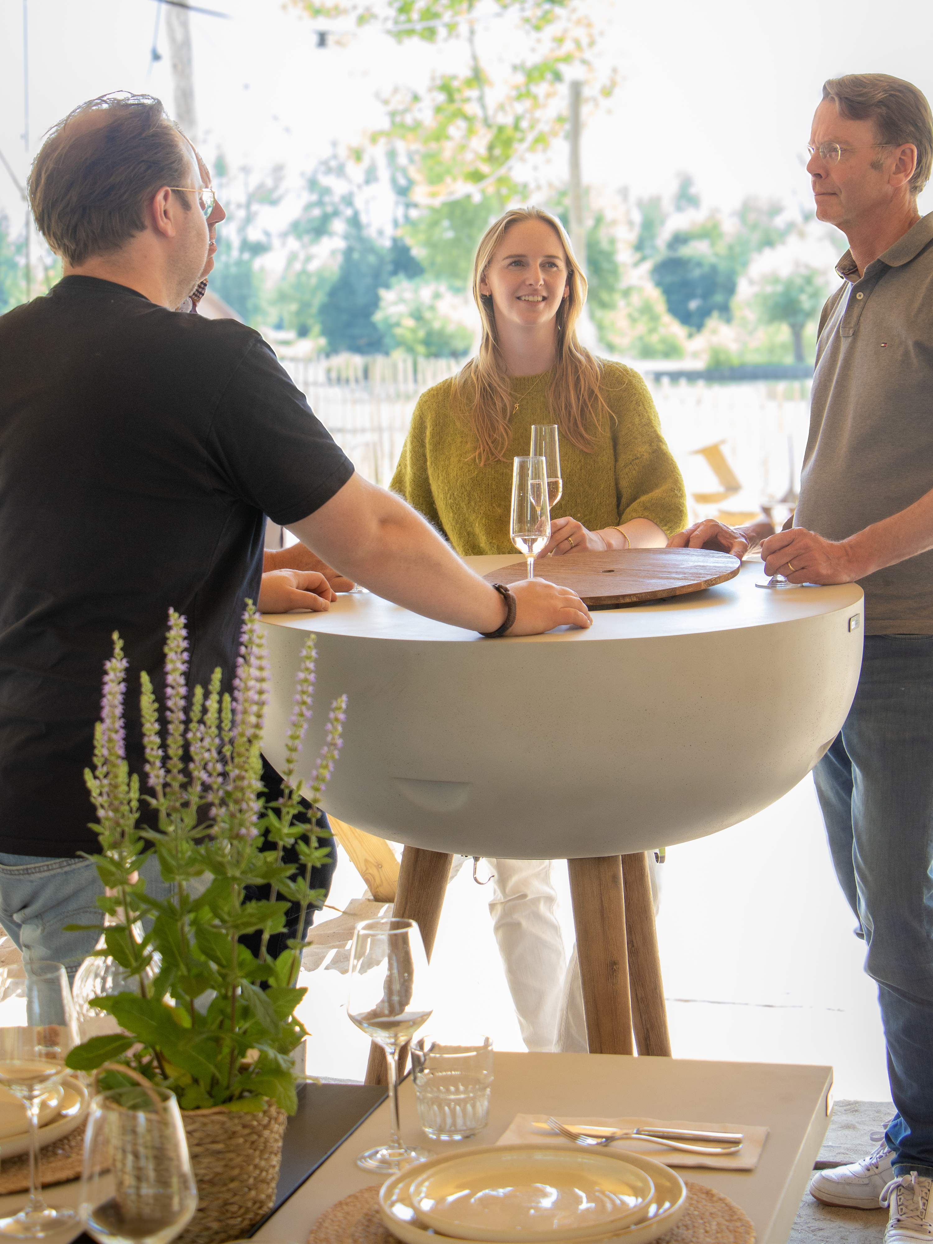 AXI Brandon 2-in-1 Bar Table / Side Table & Cooler – Limestone-Look