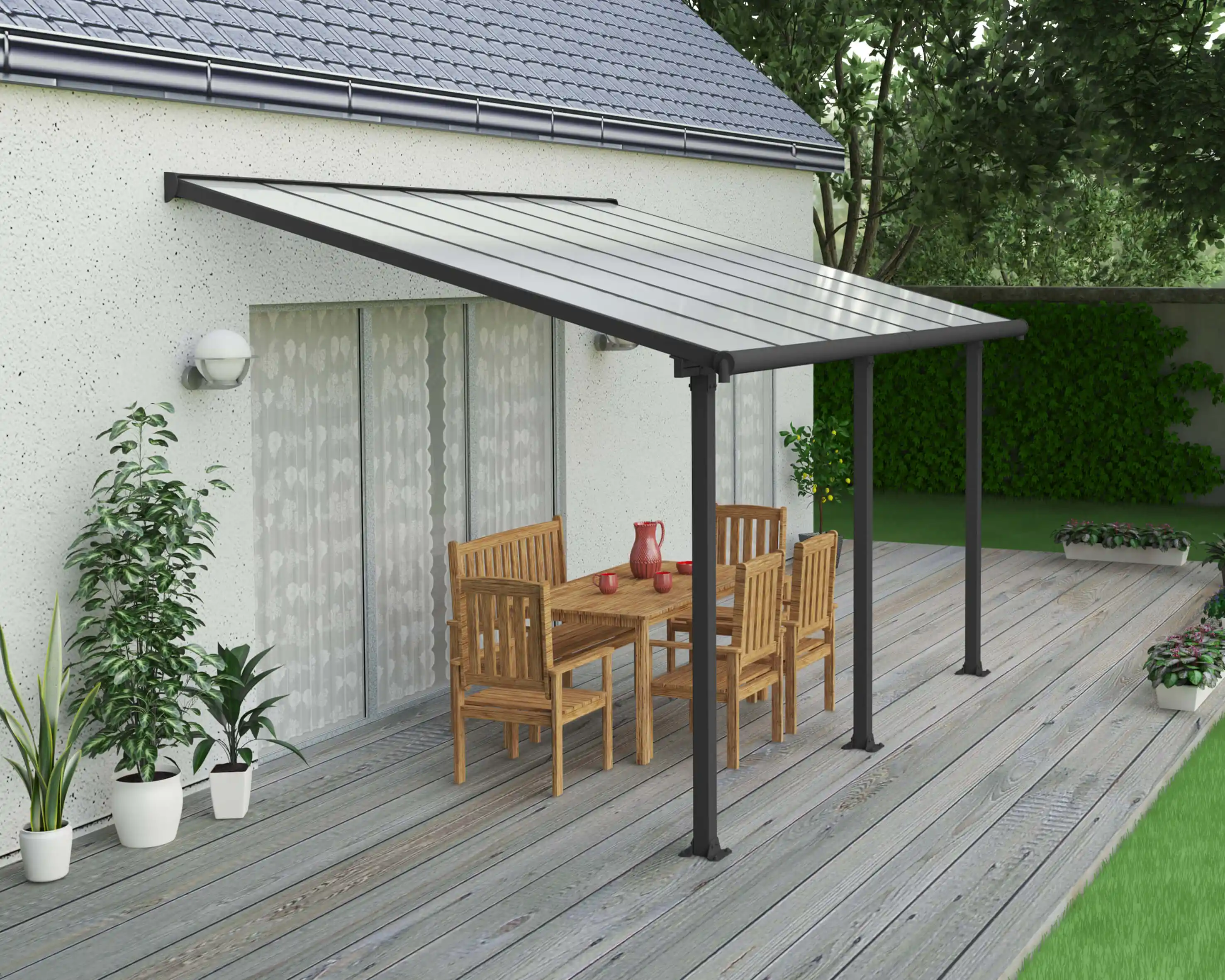 Canopia Olympia 425X294 cm Terrasoverkapping Donkergrijs Helder