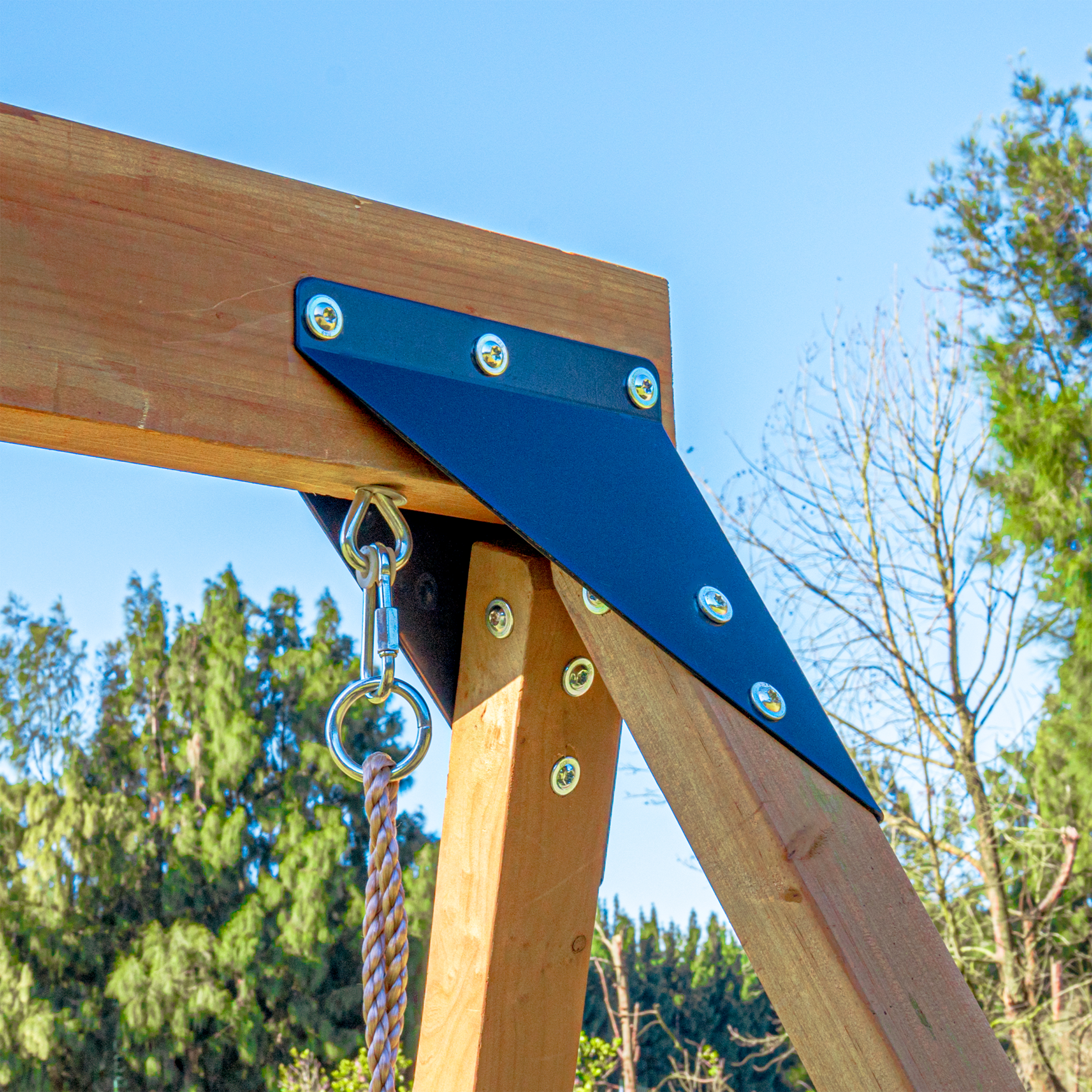 AXI Mitch Climbing Frame with Double Swing, Trapeze and Lookout Tower – White Slide