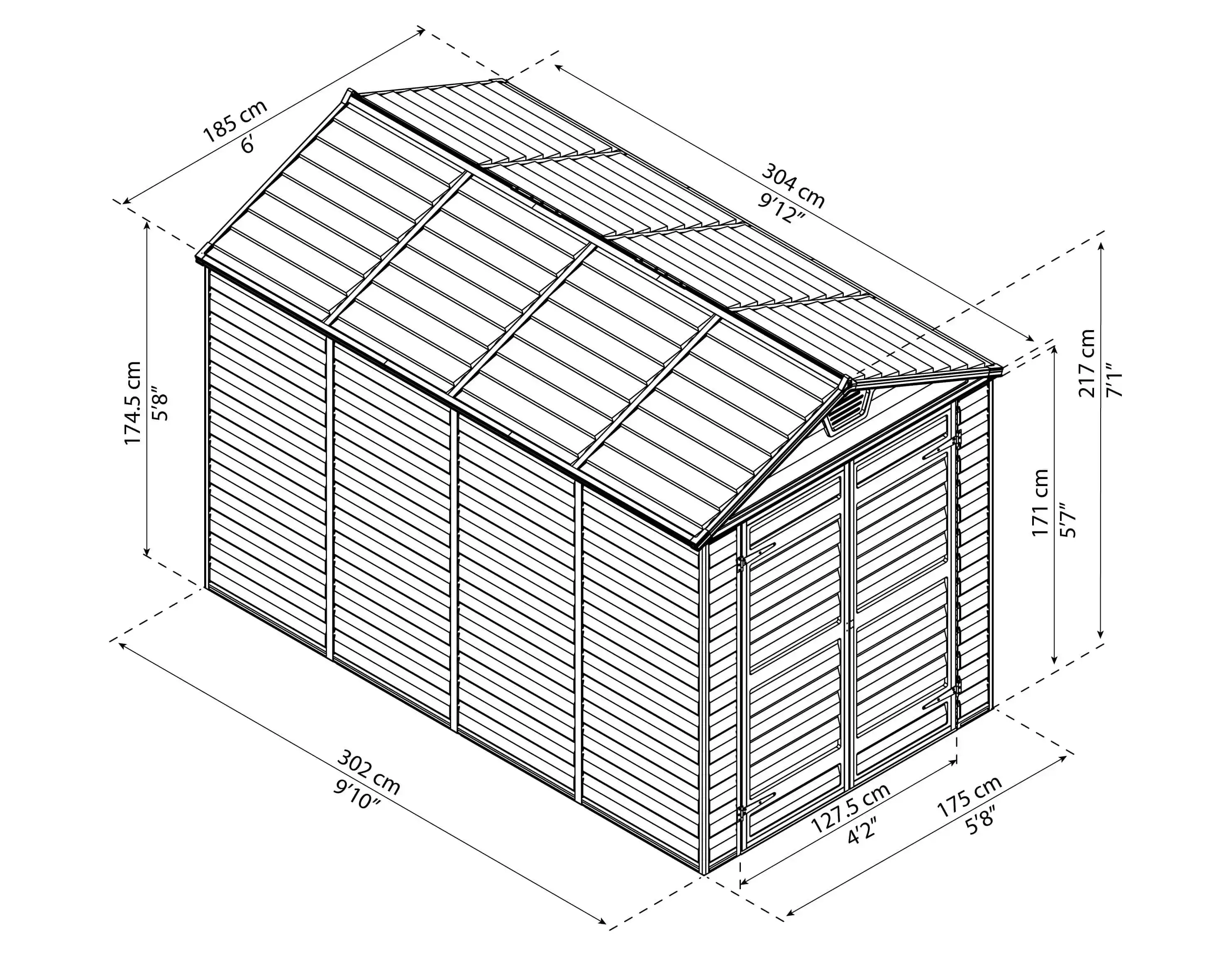 Canopia Skylight 303X185X217 cm Abri de jardin Ambre