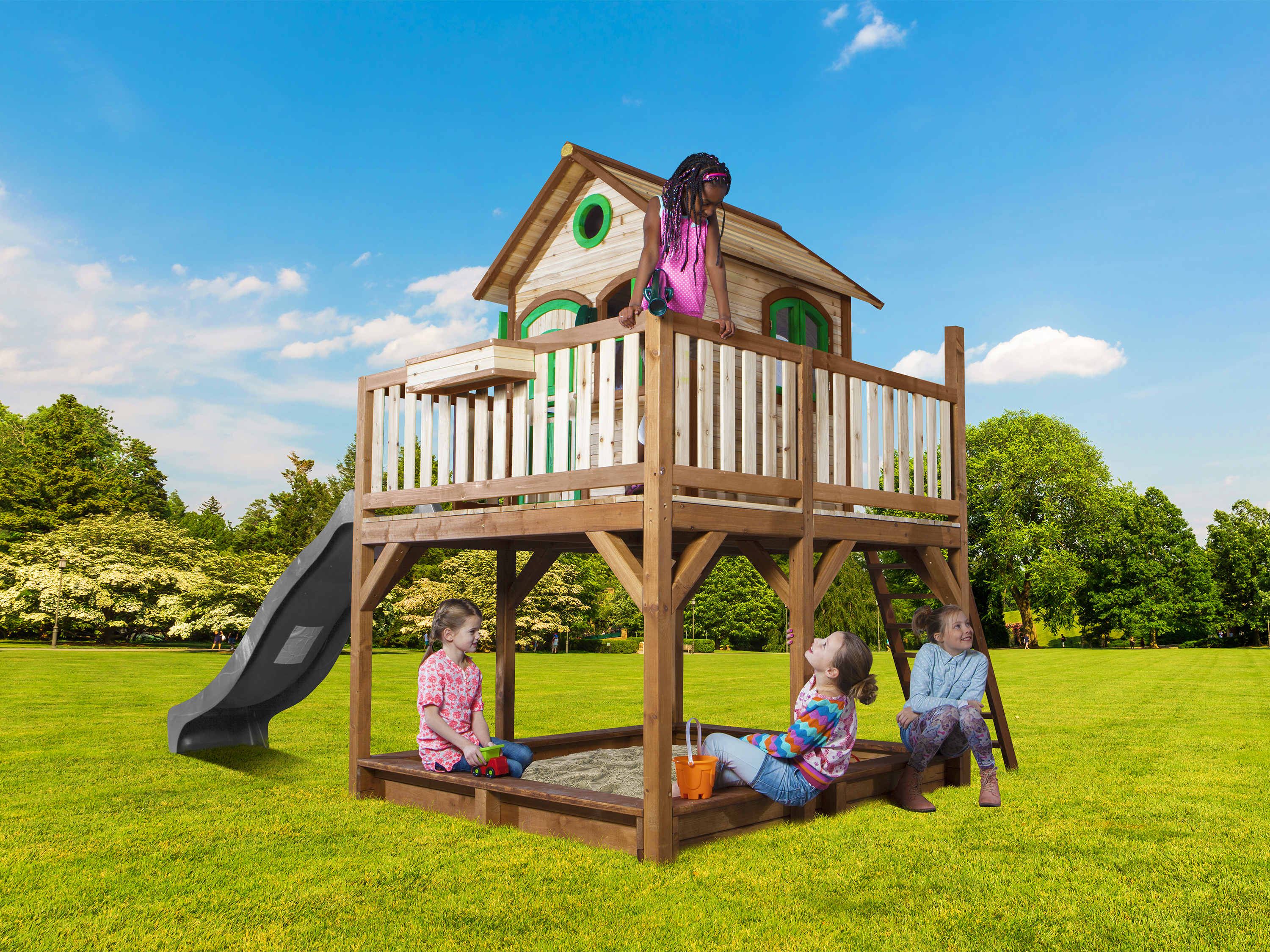 AXI Liam Playhouse Brown/Green - Grey Slide