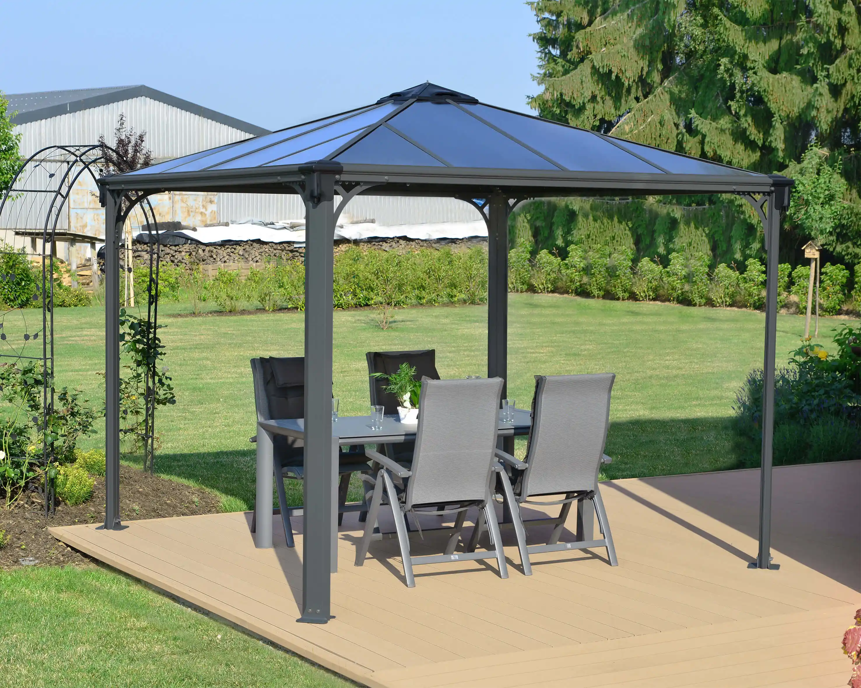 Canopia Palermo 300X300 cm tuinpaviljoen Donkergrijs Brons-7290103123598 Canopia Palermo 300X300 cm tuinpaviljoen Donkergrijs Brons