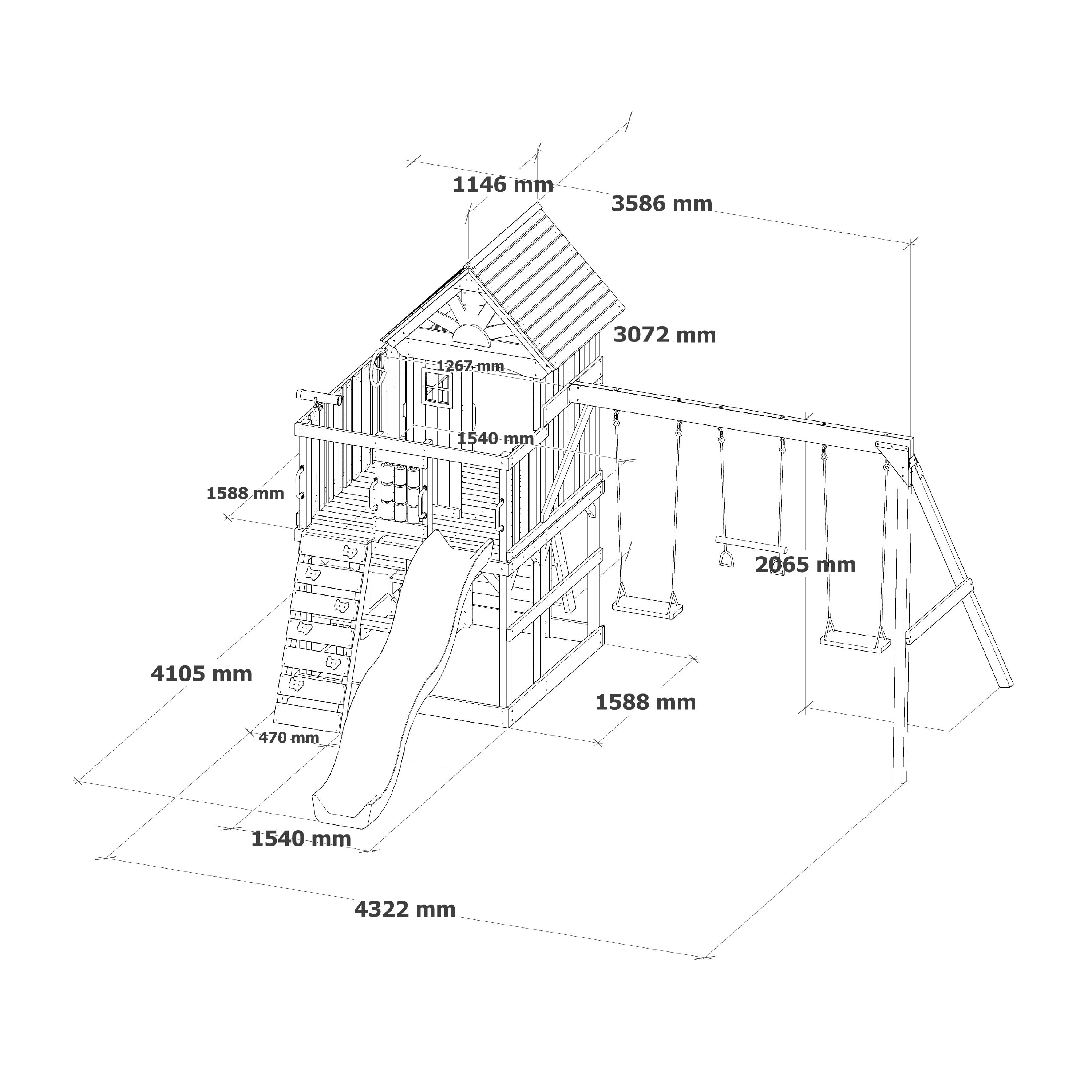 AXI Jack Climbing Frame with Double Swing and Trapeze – Lime Green Slide