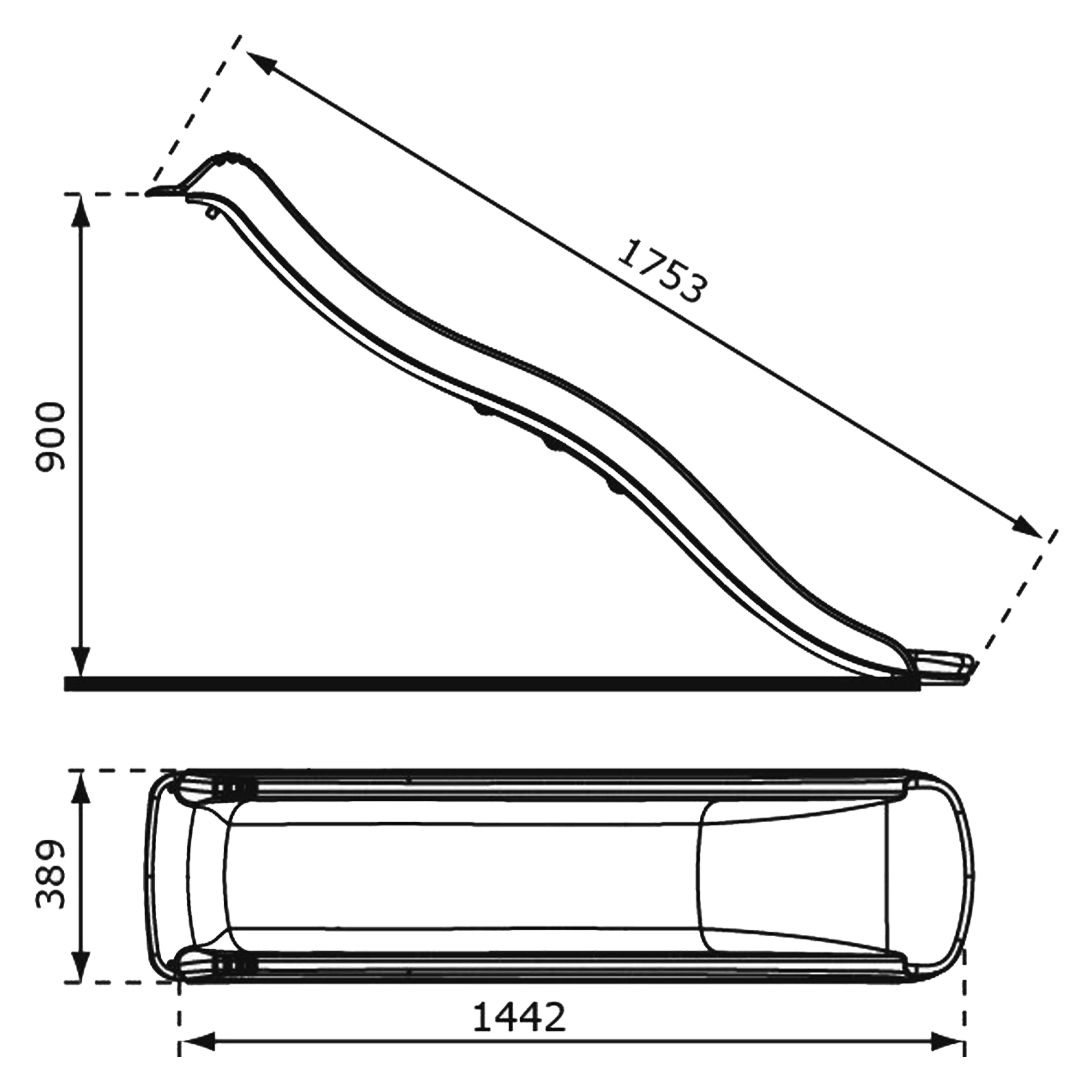 AXI Sky175 Glijbaan met wateraansluiting Grijs - 175 cm