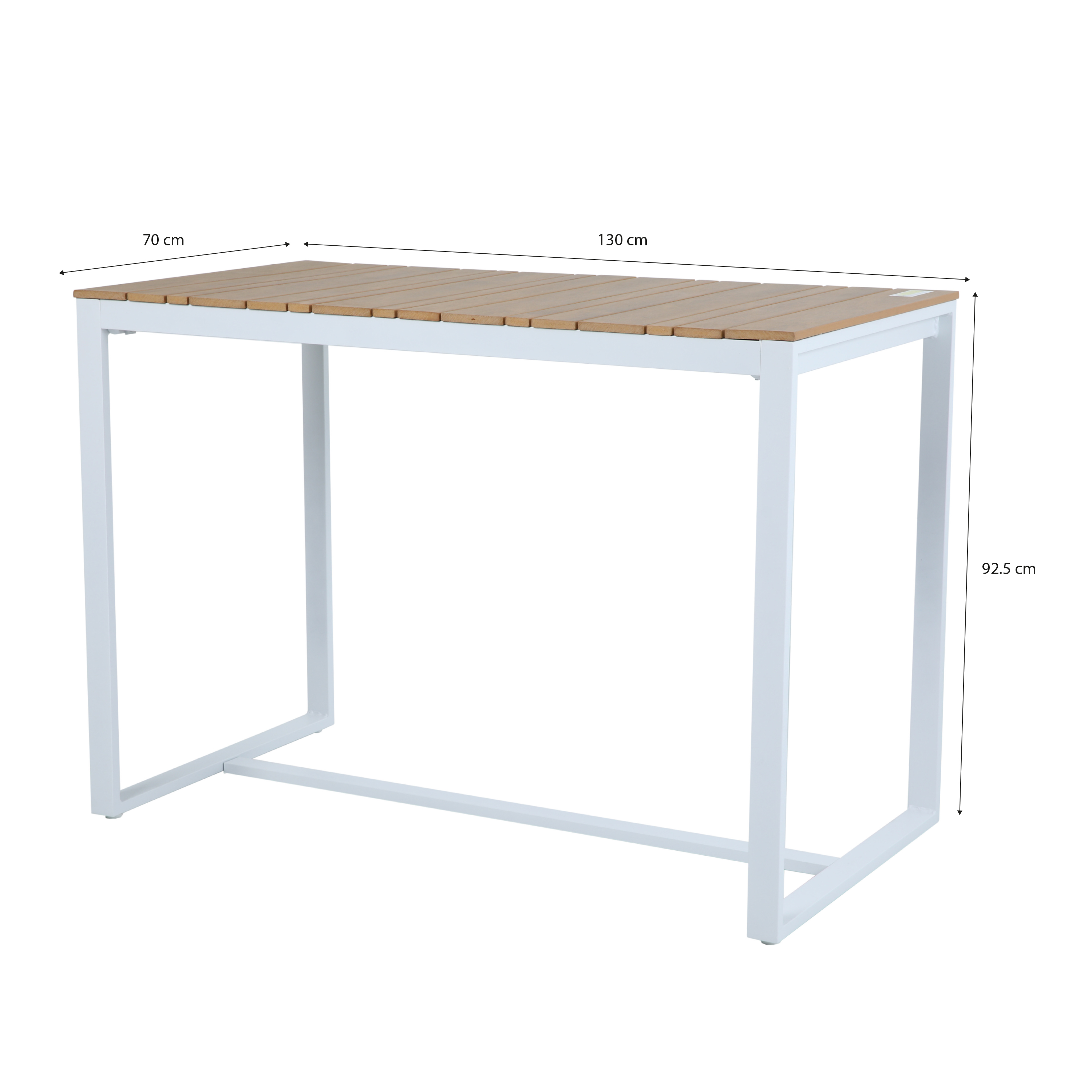 AXI Ravi Table Haute avec 4 tabourets de bar Blanc avec Polywood aspect teck