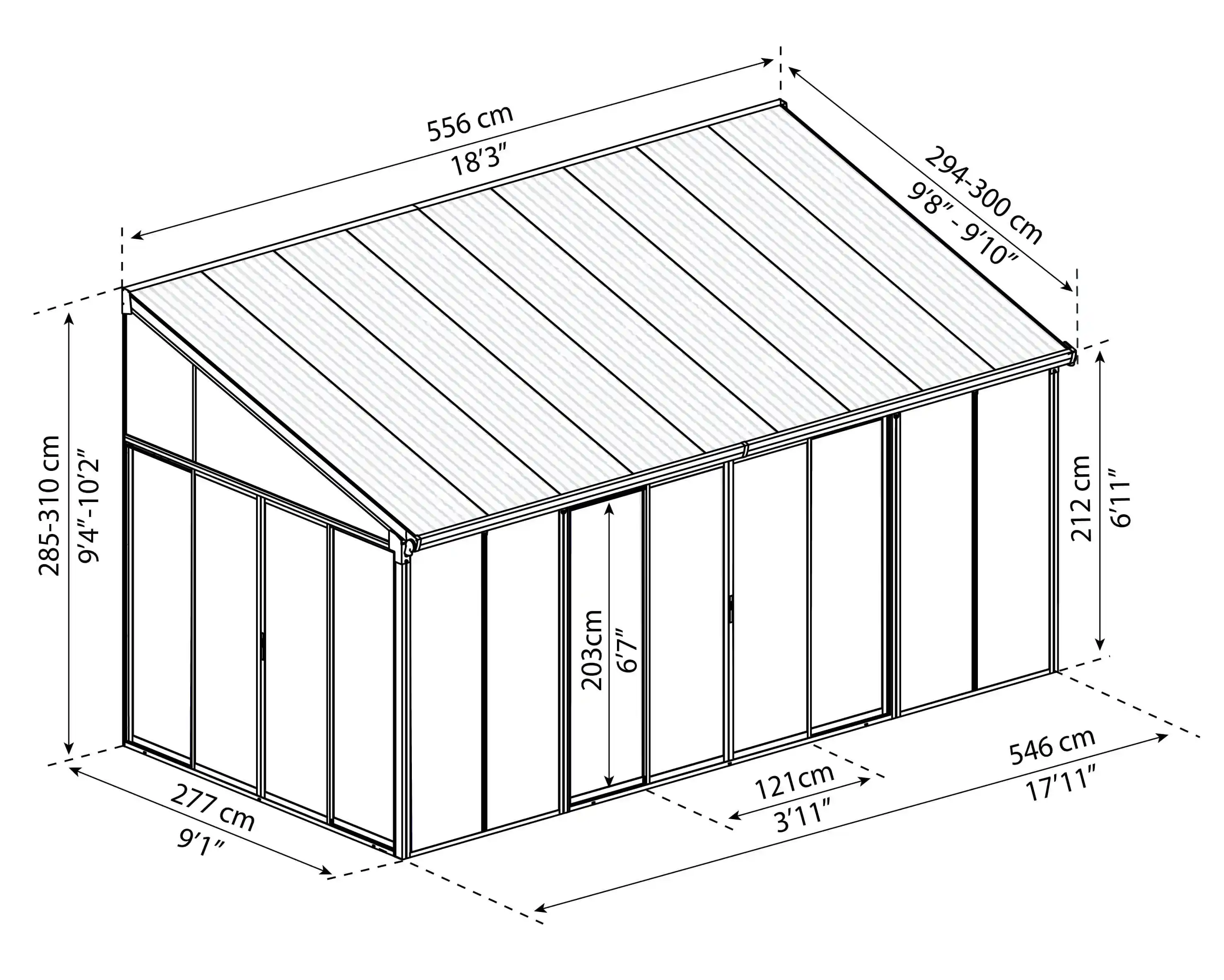 Canopia SanRemo Serre 556X294 cm veranda. en Solarium Donkergrijs Helder-7290108133493 Canopia SanRemo Serre 556X294 cm veranda. en Solarium Donkergrijs Helder