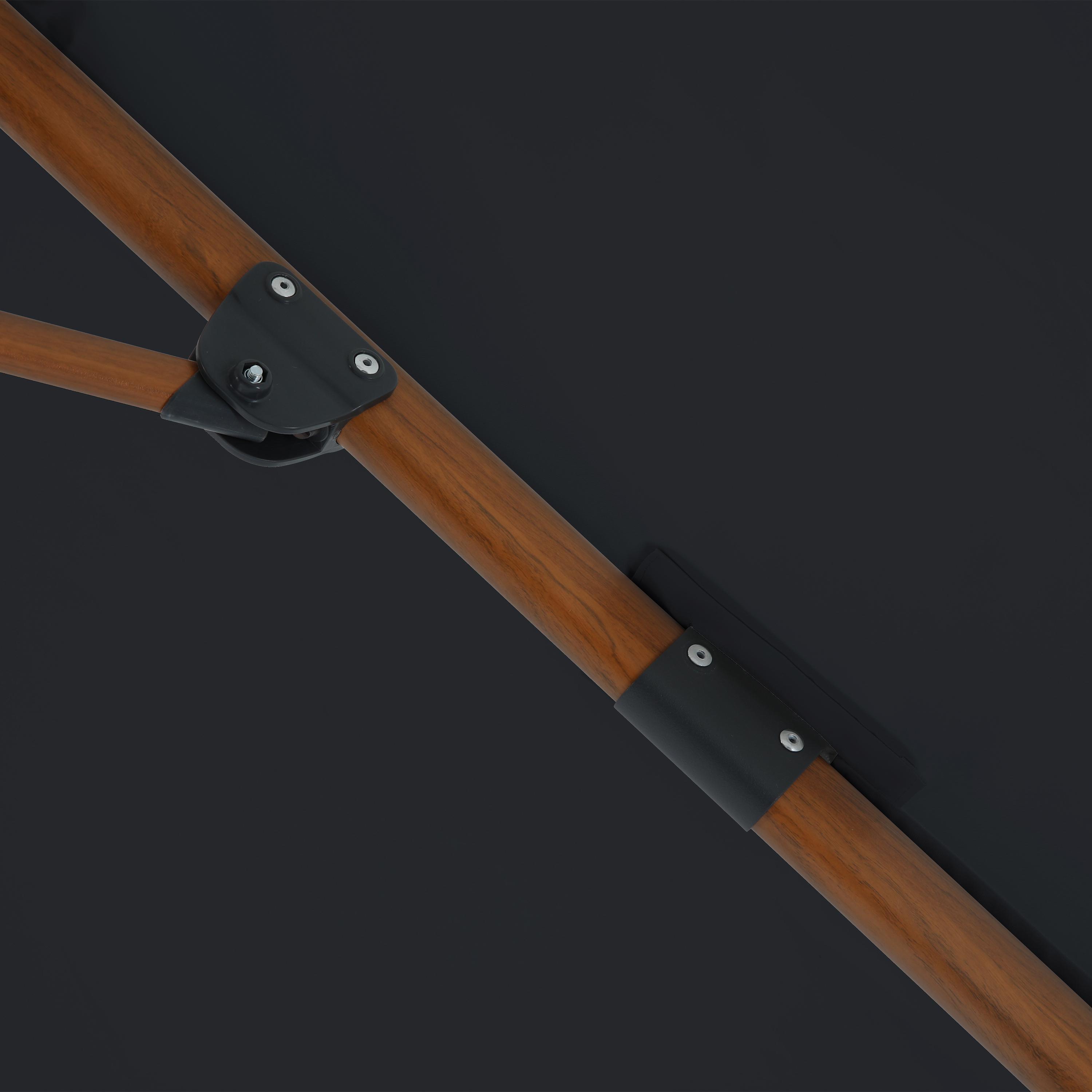 AXI Marisol Cantilever Parasol Ø 300cm Round - Wood-look/Grey