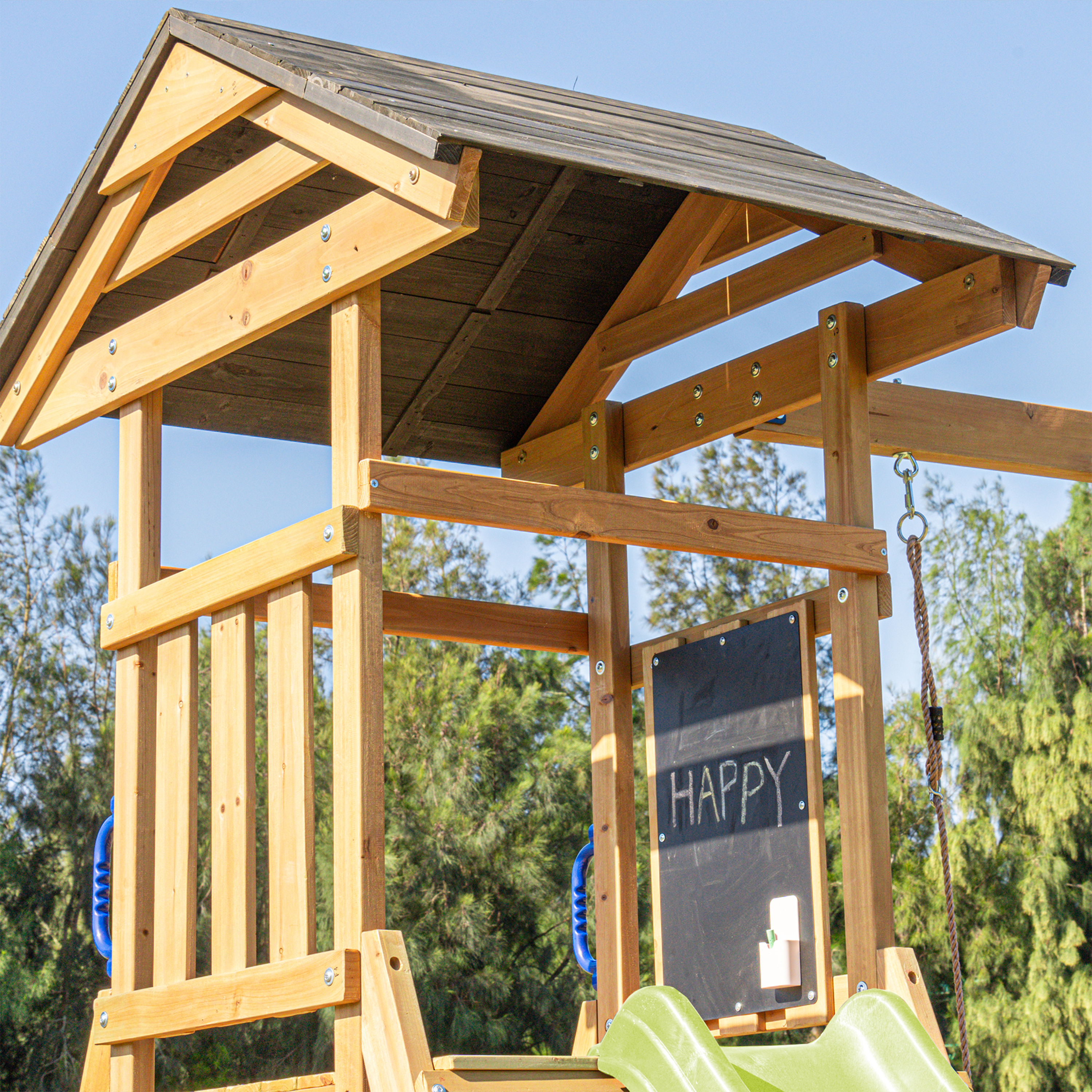 AXI Mia Climbing Frame with Double Swing Set – Lime Green Slide