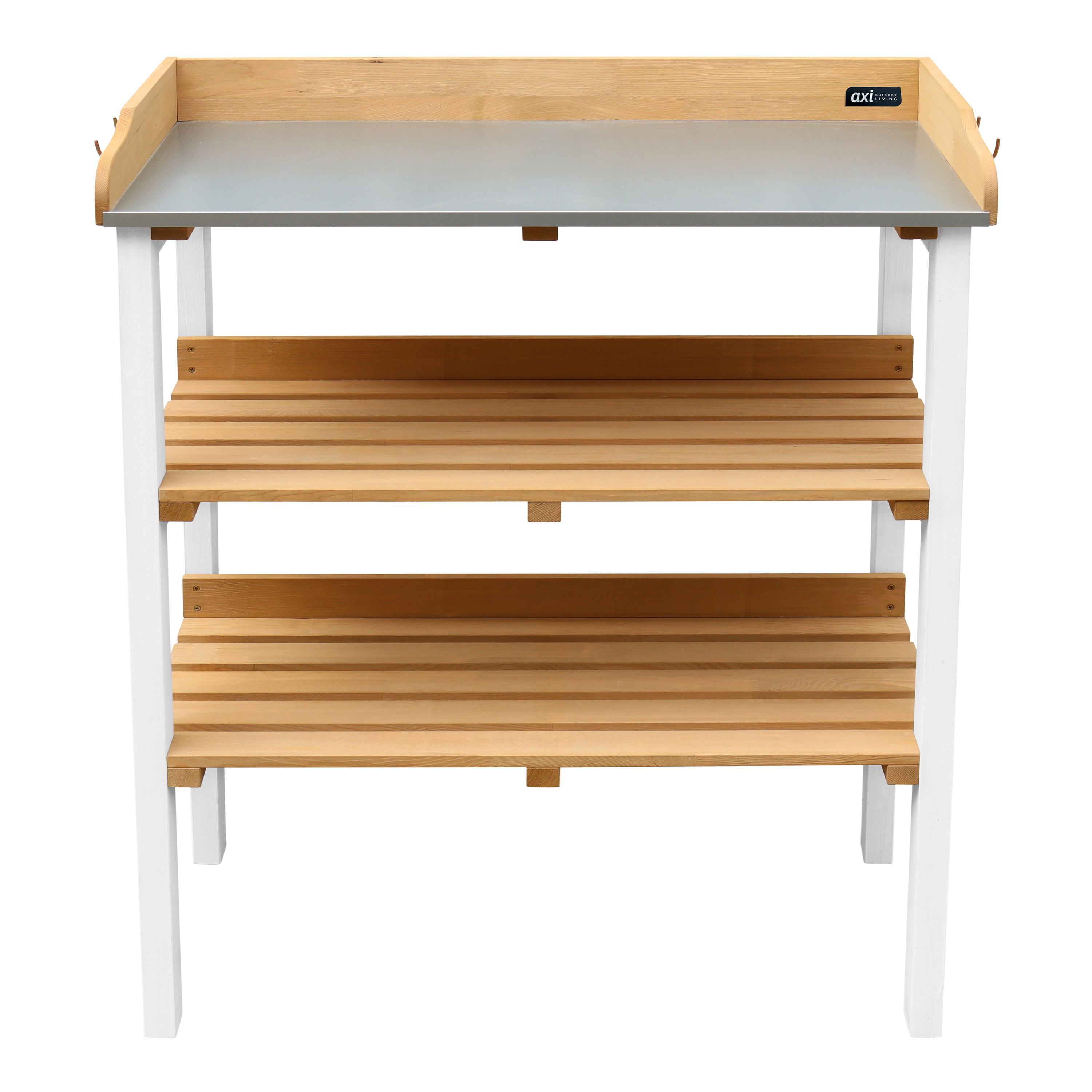 AXI Oppottafel met opbergplanken Bruin/wit-8717973938163 AXI Oppottafel met opbergplanken Bruin/wit