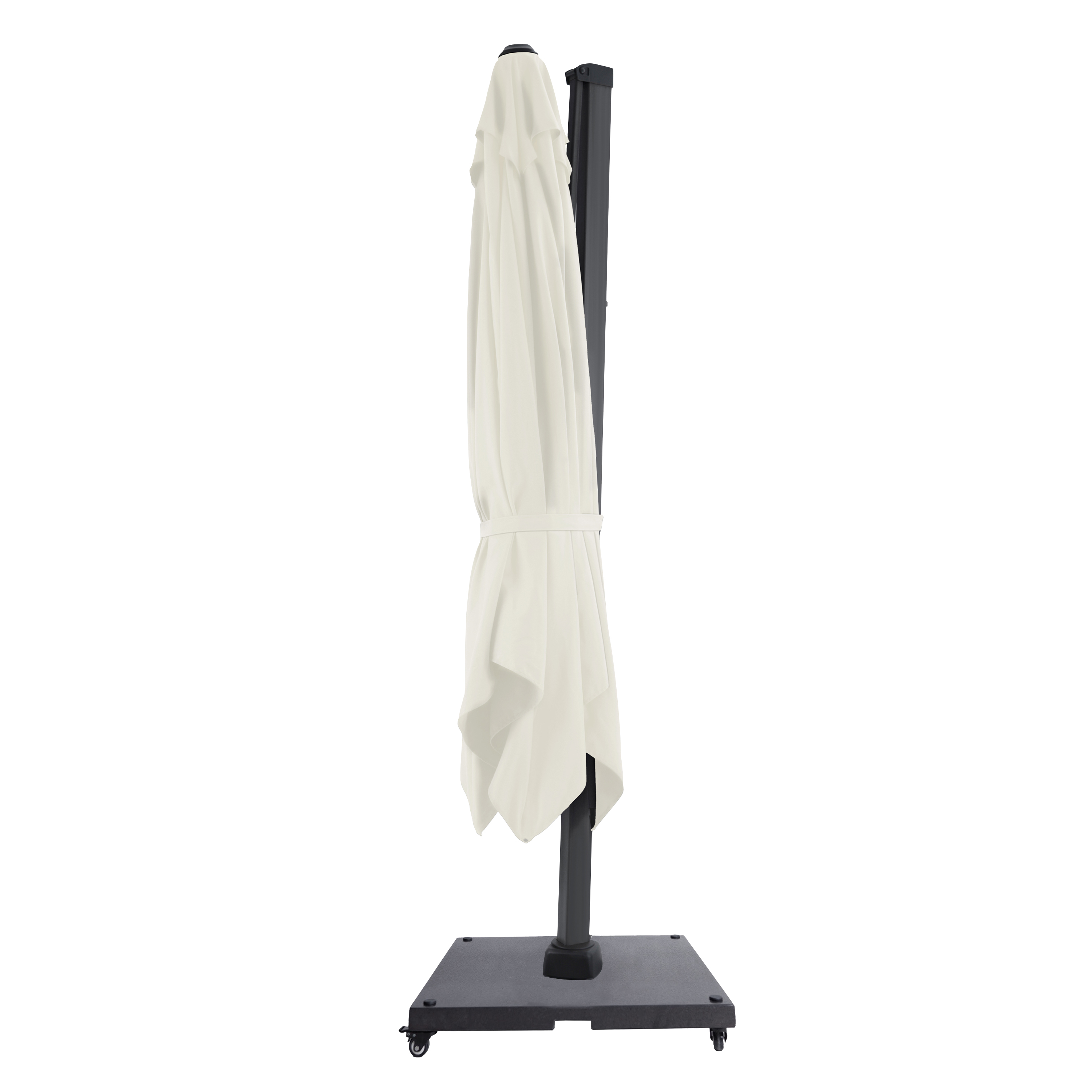 AXI Apollo Premium Cantilever Parasol 300x300cm incl. granite base with wheels Anthracite/Beige – Complete set