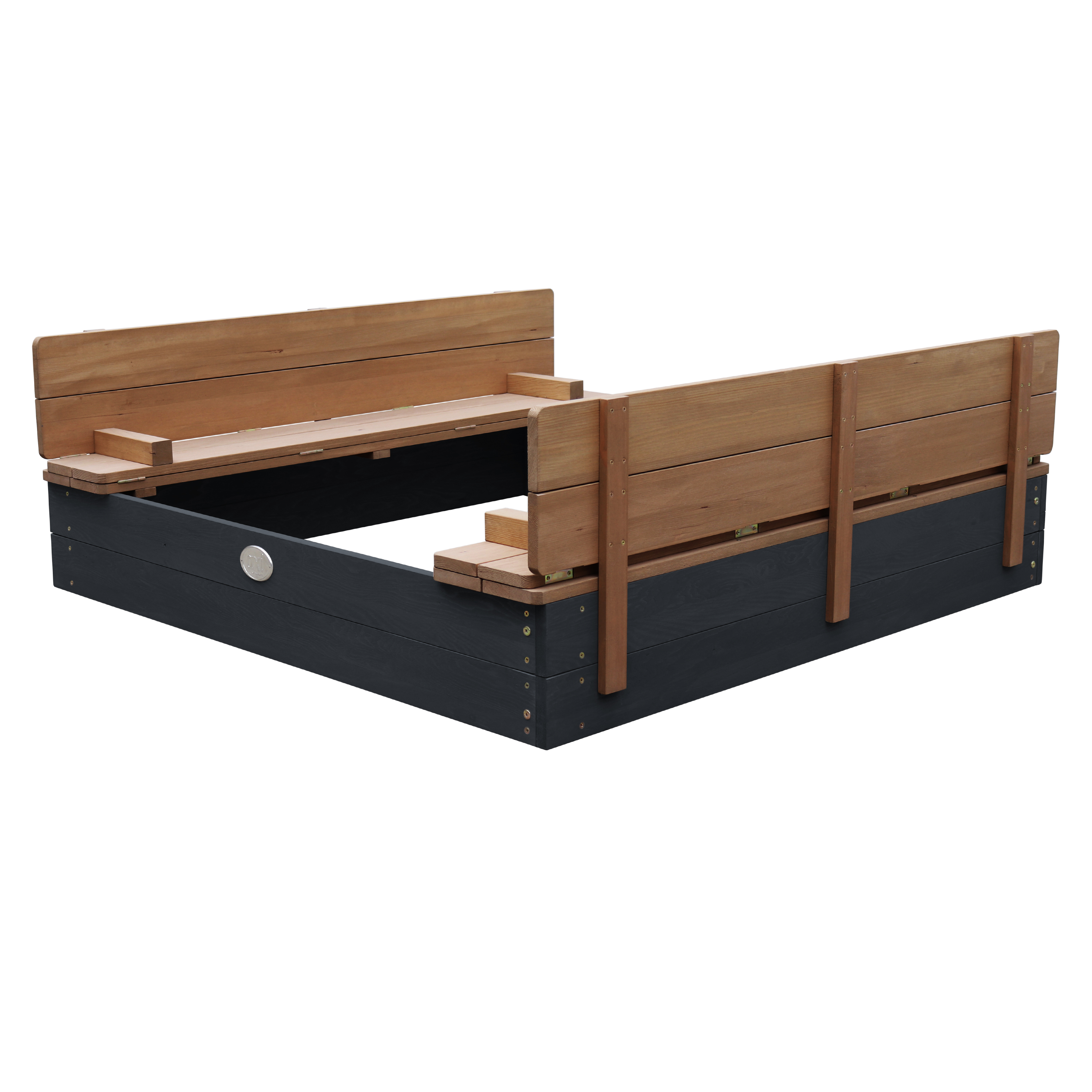 AXI Ella XL Sandbox - 120 x 120 cm - Anthracite/Brown