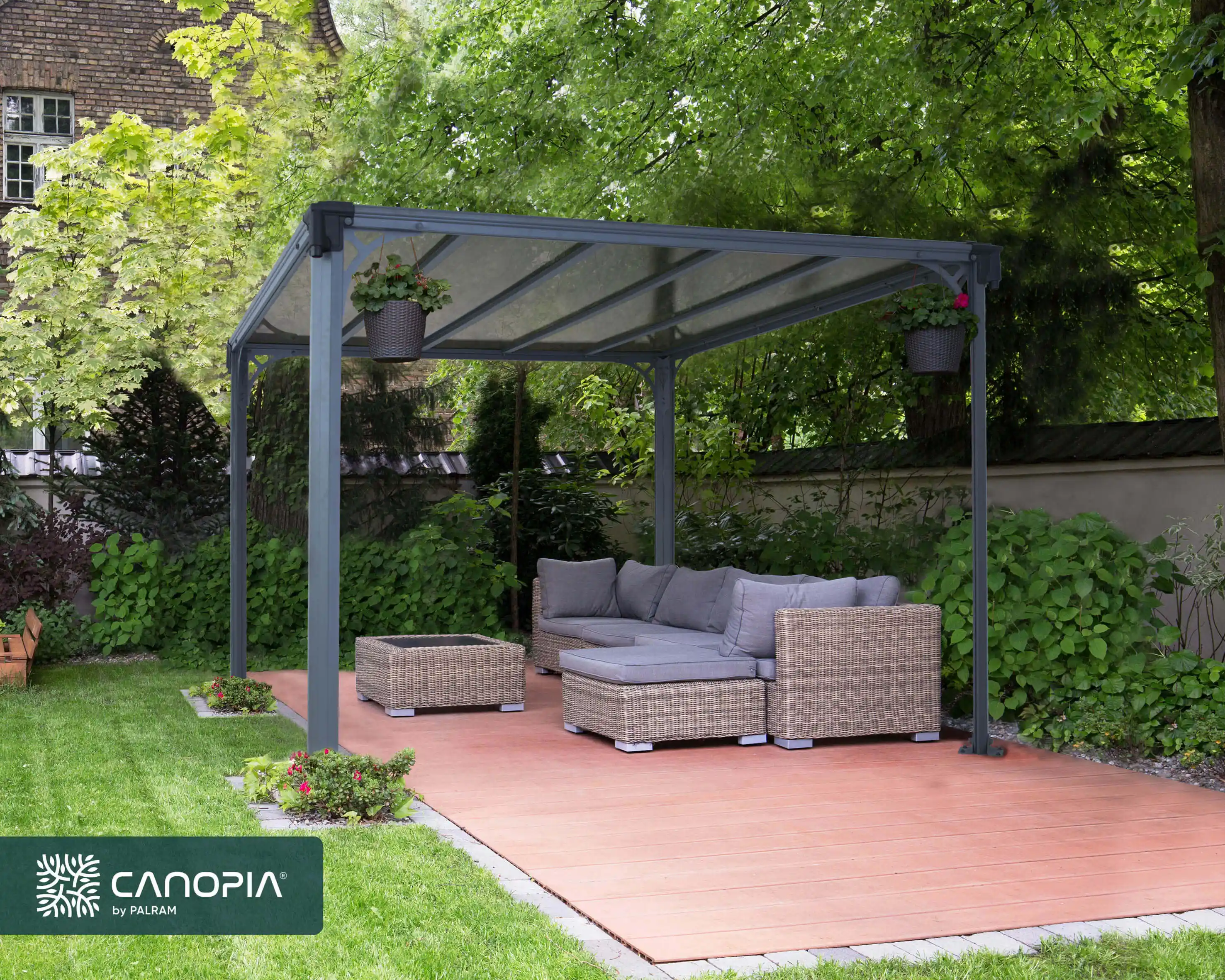 Canopia Milano 309X309 cm Pergola Grise foncé/Bronze