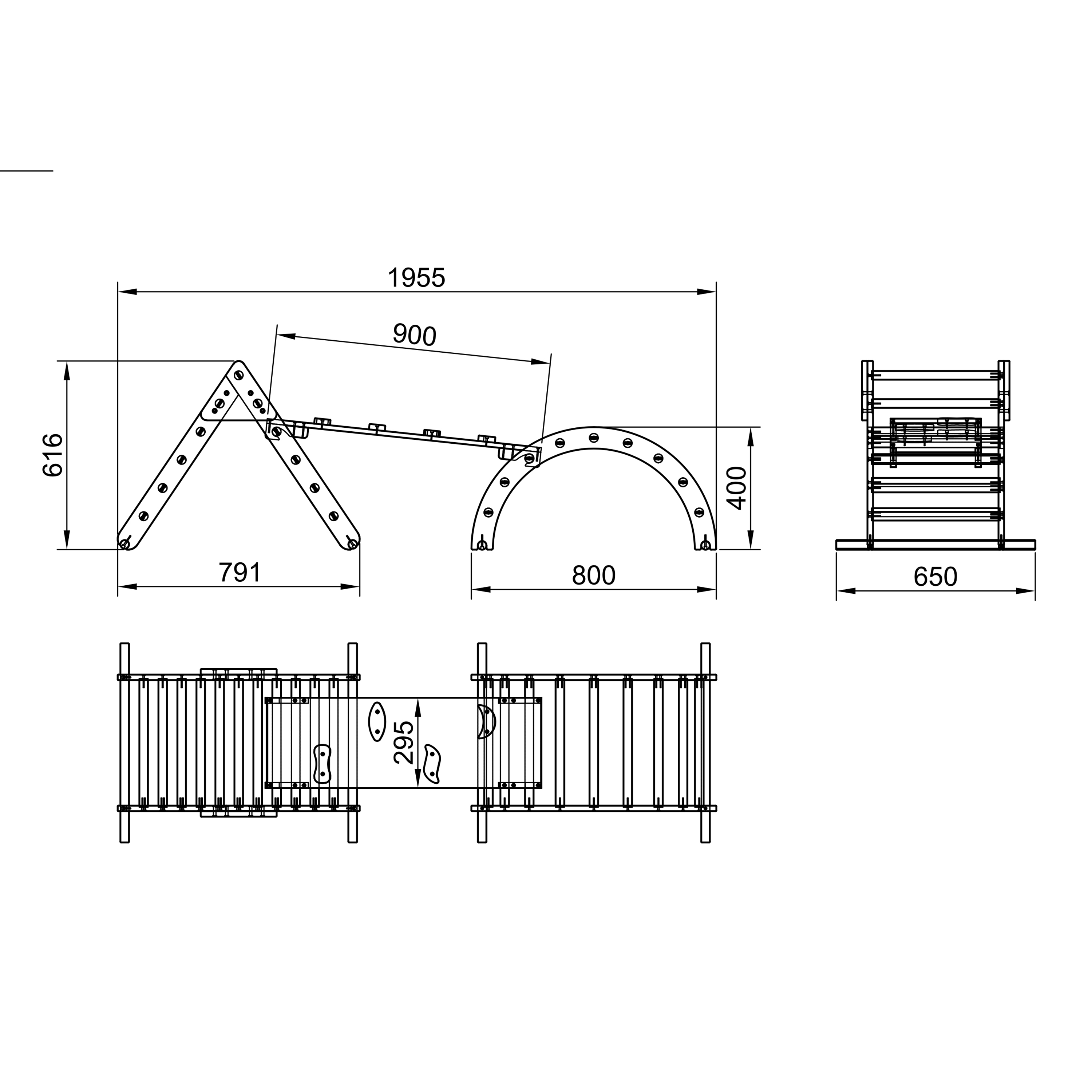 Sunny Charlie 3-in-1 Wooden Climbing Triangle with Climbing Wall and Rocker - Pastel