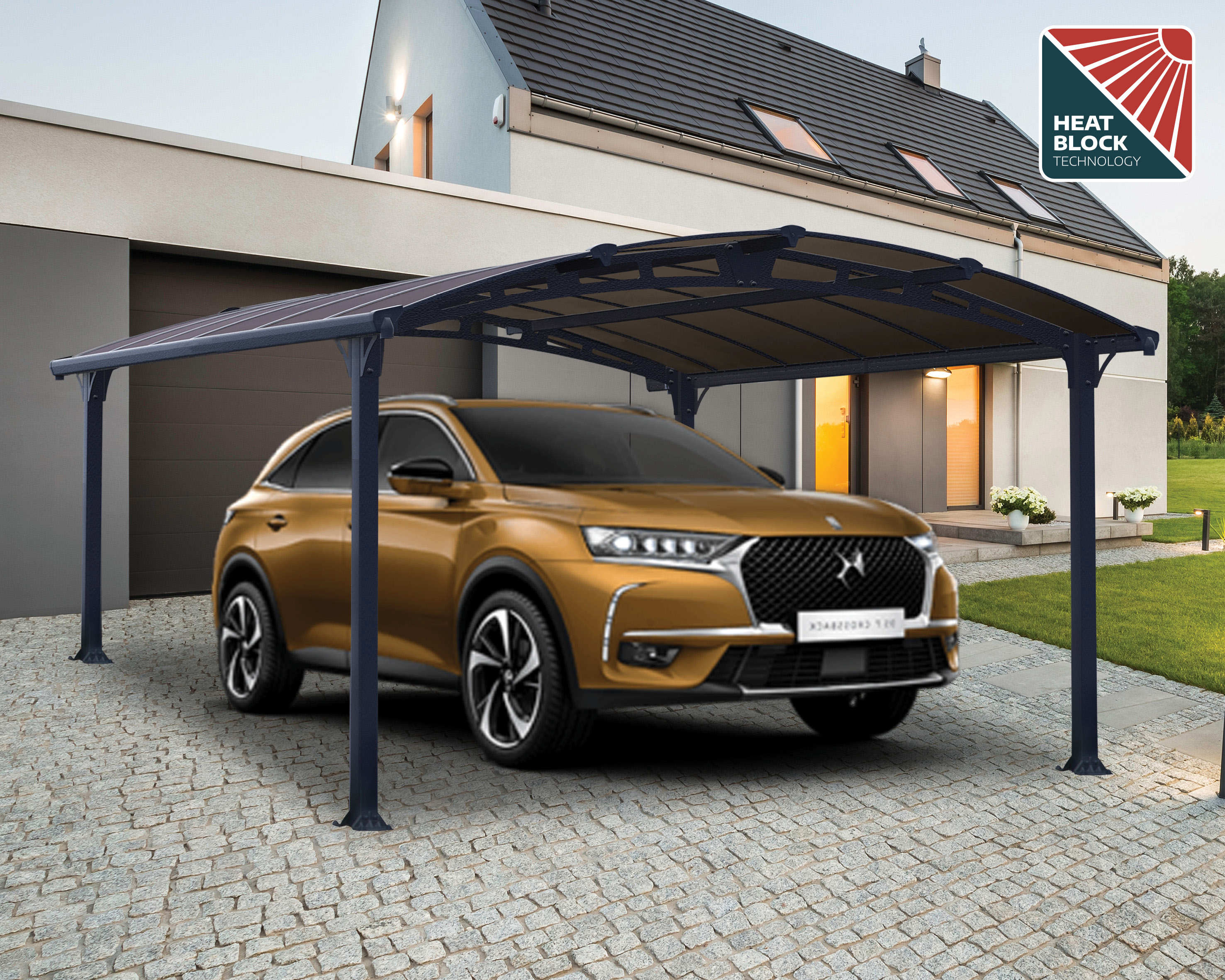 Canopia Arcadia  435X360 cm Carport Enkel Donkergrijs Brons