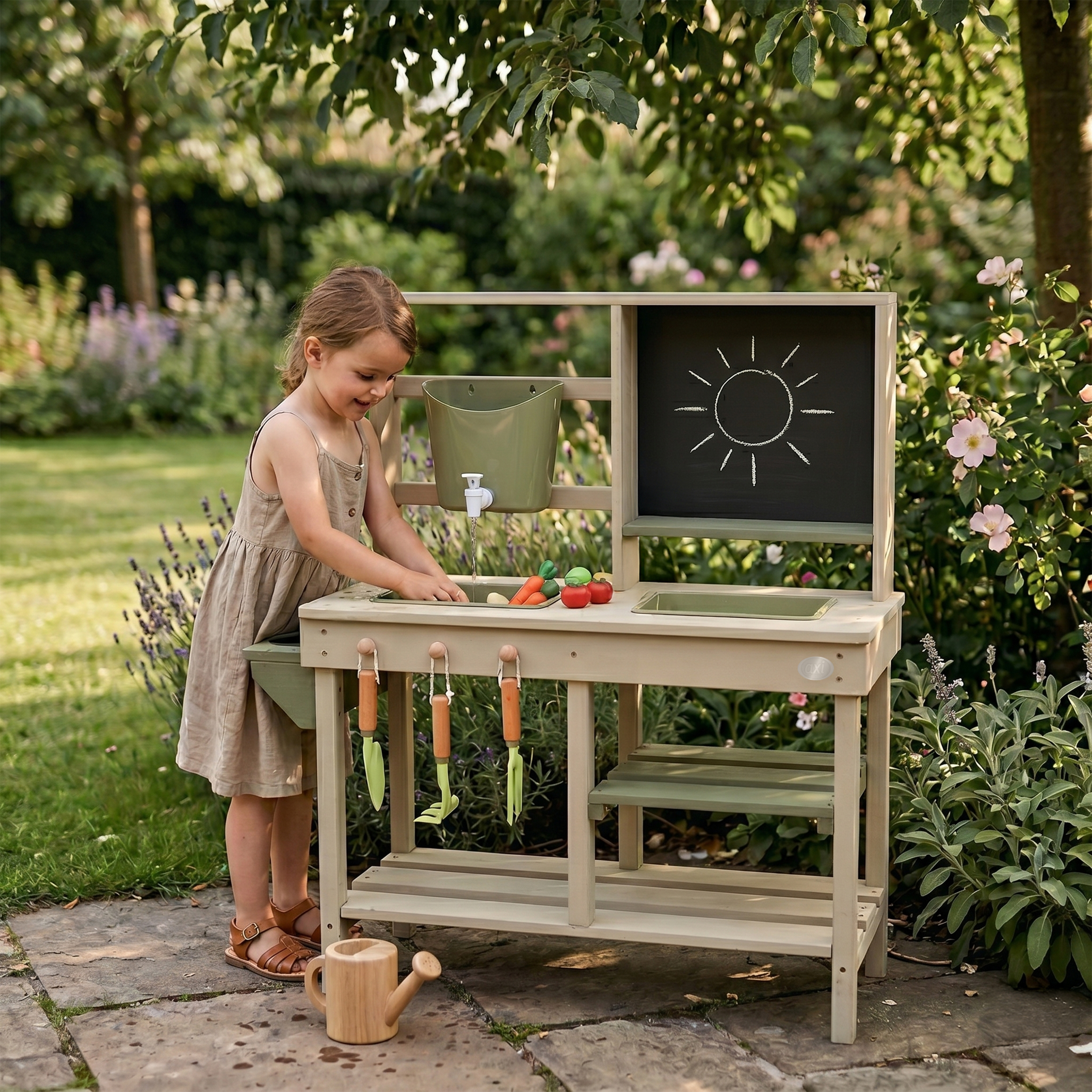 AXI Sev Sand & Water Play Kitchen Grey/Green